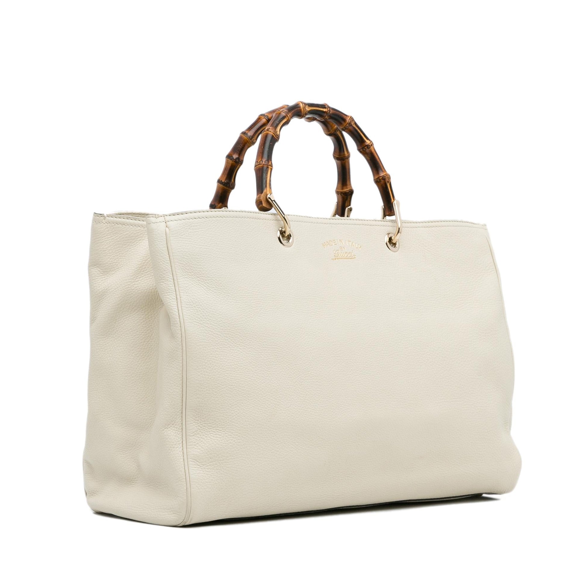 Gucci Bamboo Shopper SHG-xsngj8 Calf White Large Satchel Bag