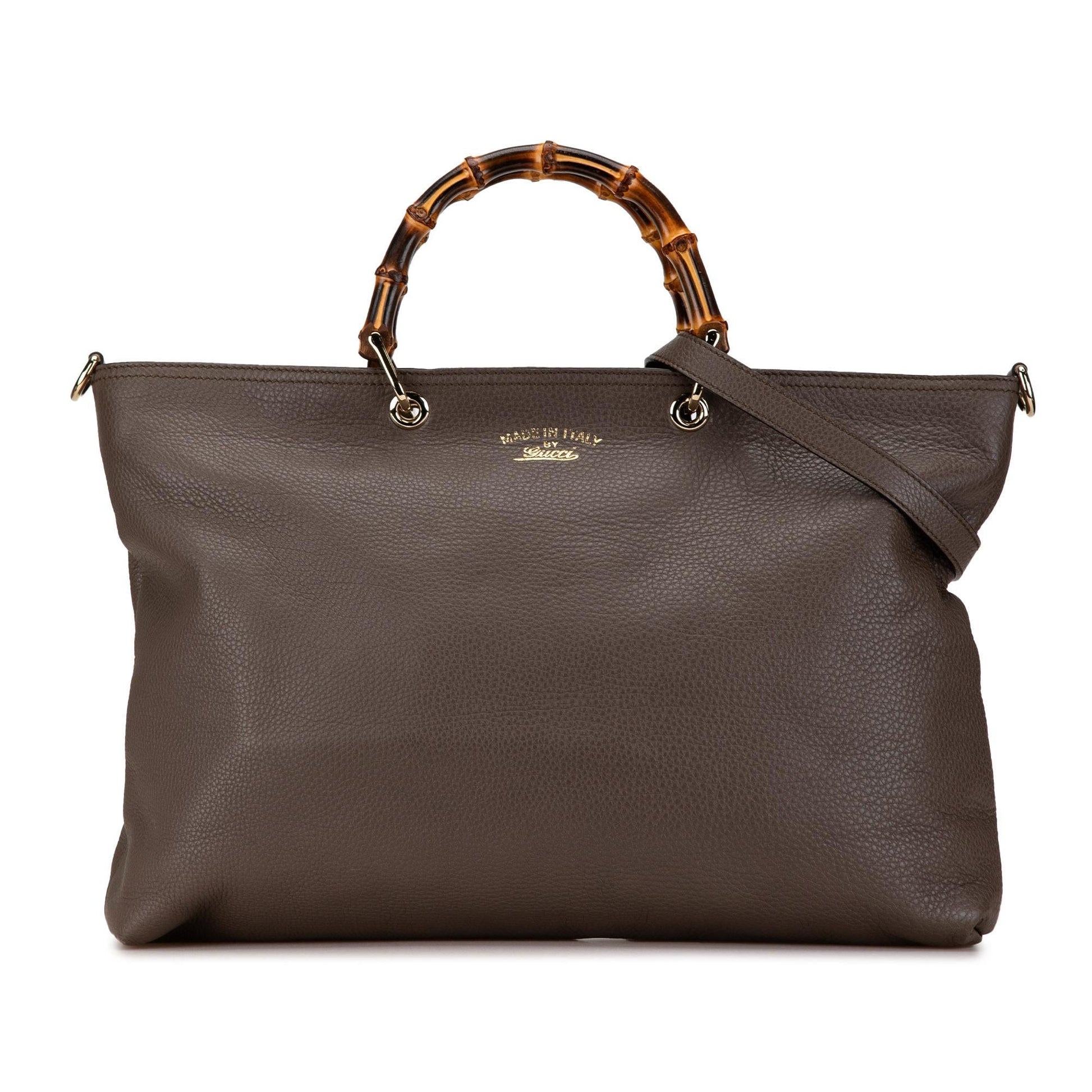 Gucci Bamboo Shopper SHG-6aRUFo Calf Calfskin Brown Large Satchel Bag