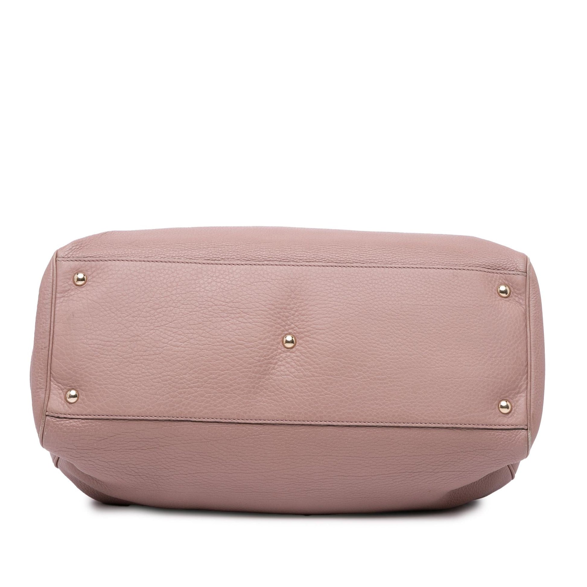 Gucci Bamboo Shopper Calf Calfskin Pink Large Satchel Bag Shopper Satchel