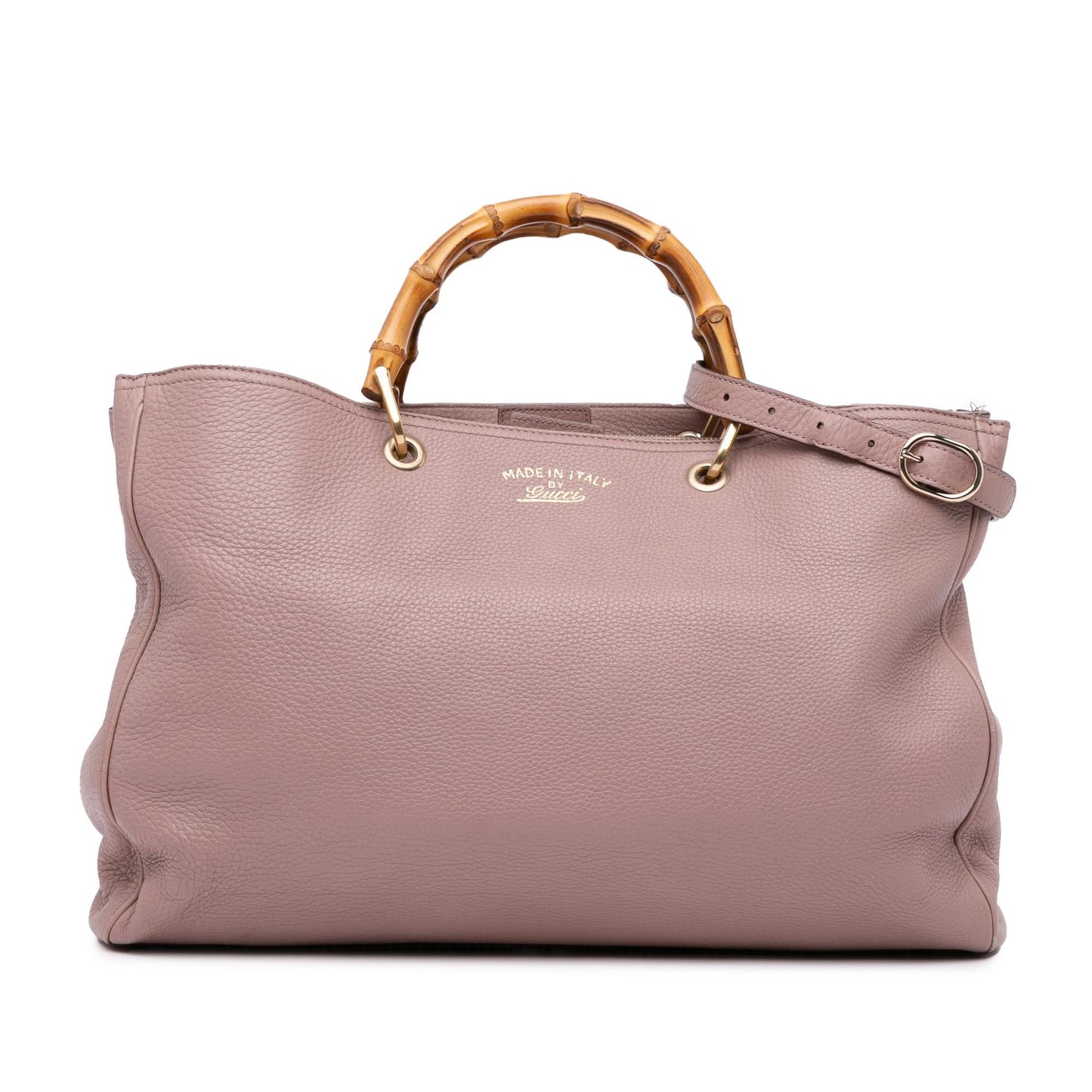 Gucci Bamboo Shopper Calf Calfskin Pink Large Satchel Bag Shopper Satchel