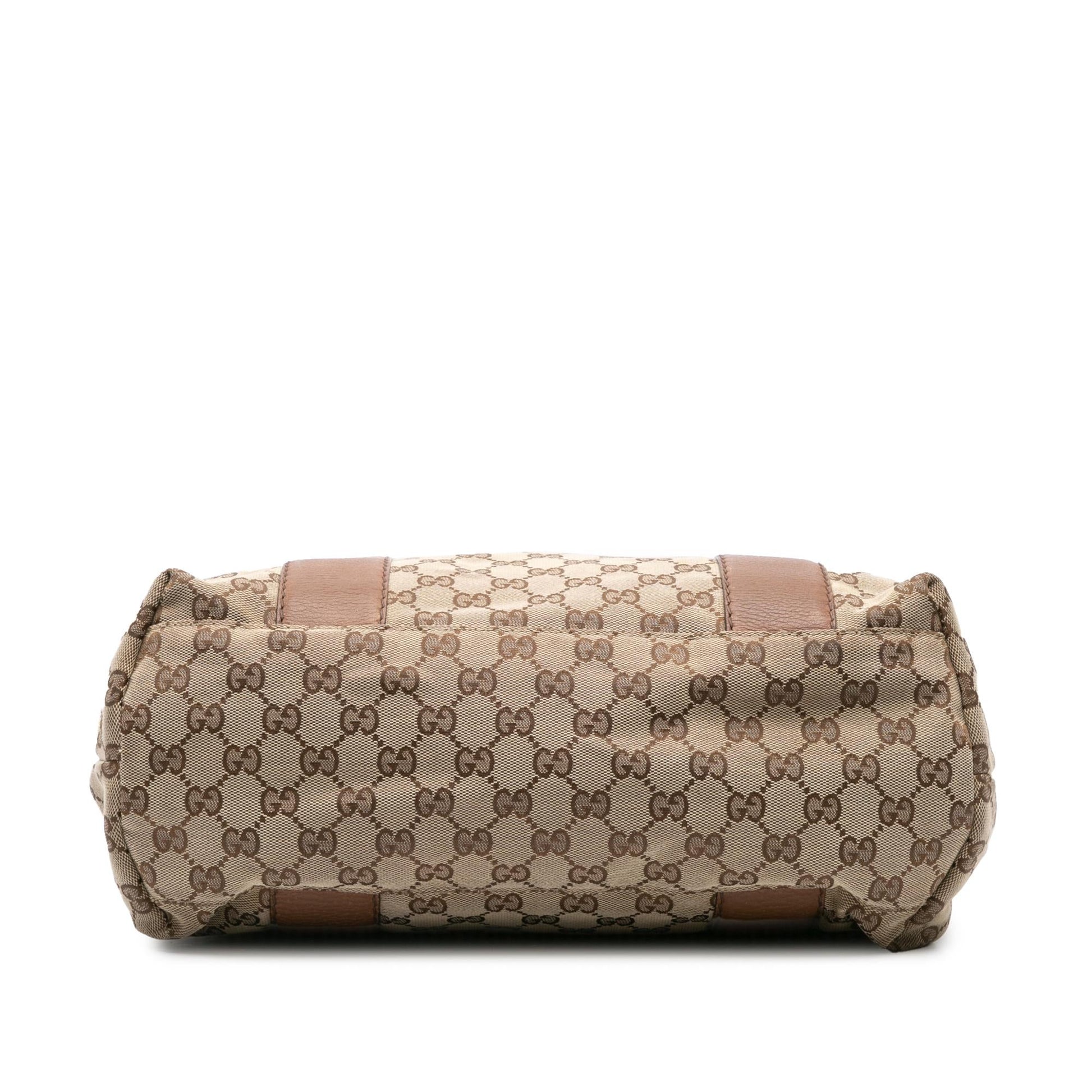 Gucci GG Bamboo Bar Canvas Brown Large Tote Bag