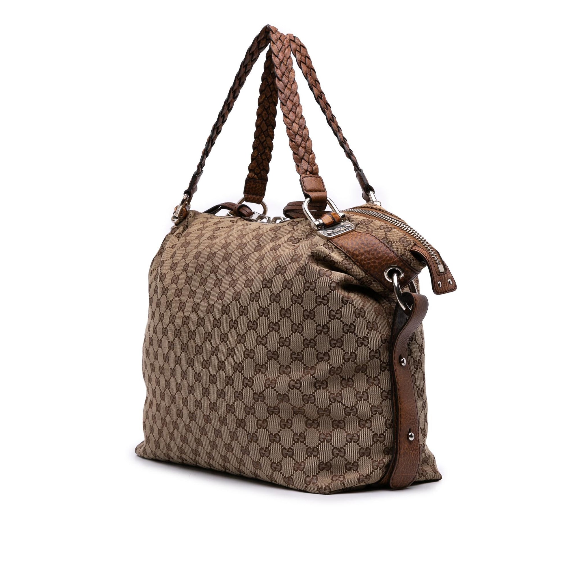 Gucci GG Bamboo Bar Canvas Large Tote Bag Tote 2