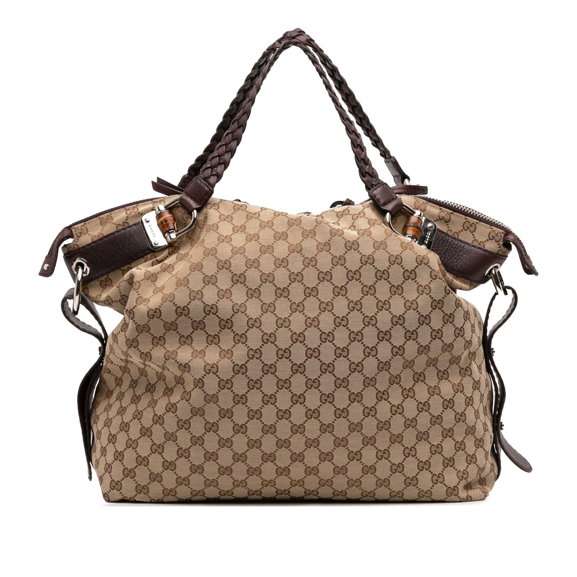 Gucci GG Bamboo Bar Canvas Large Tote Bag