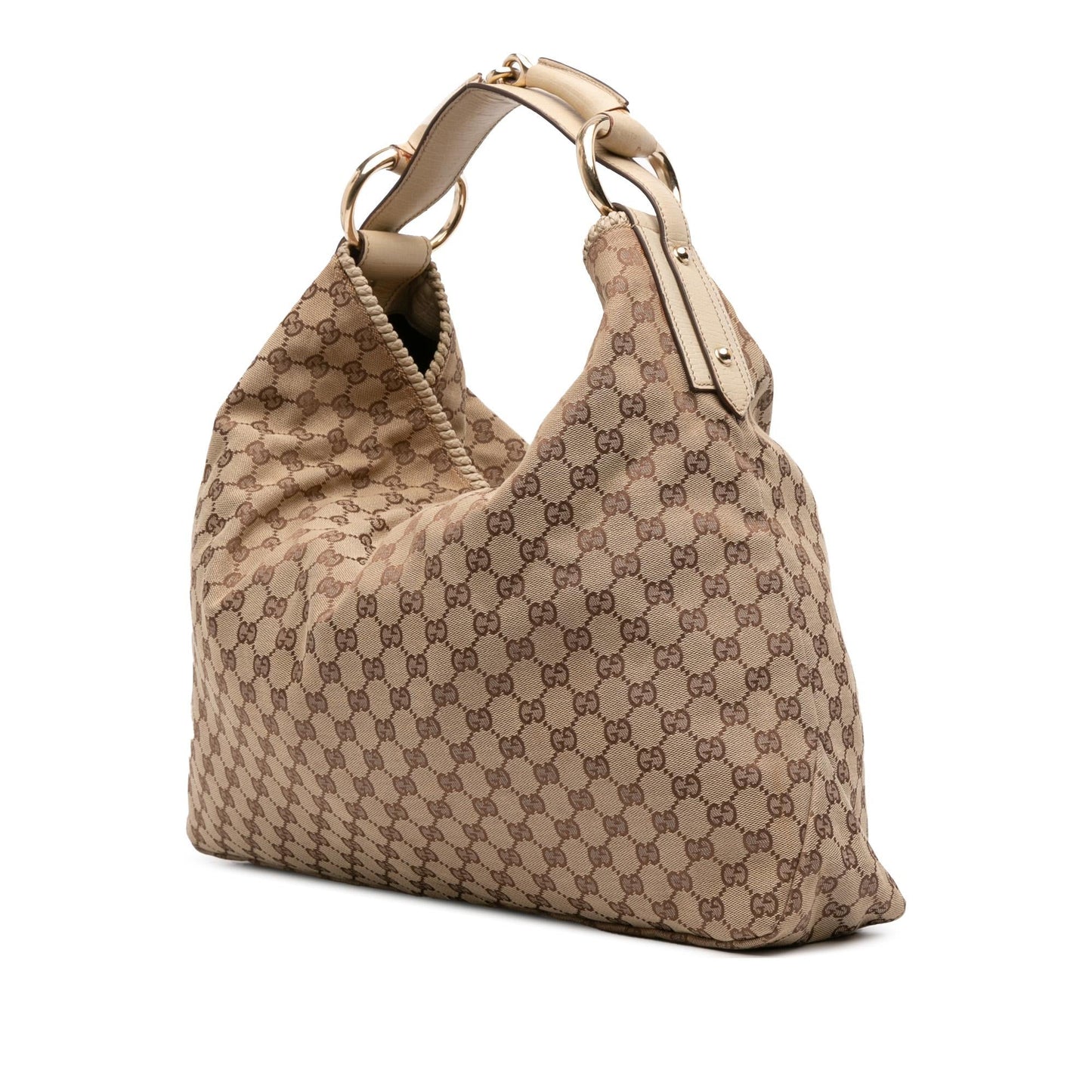 Gucci GG Horsebit Canvas Large Shoulder Bag