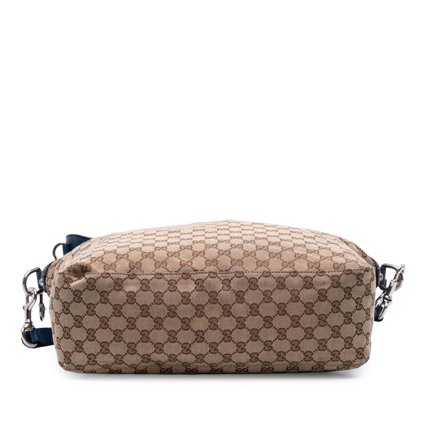 Gucci GG Icon Bit Canvas Brown Blue Large Satchel Bag