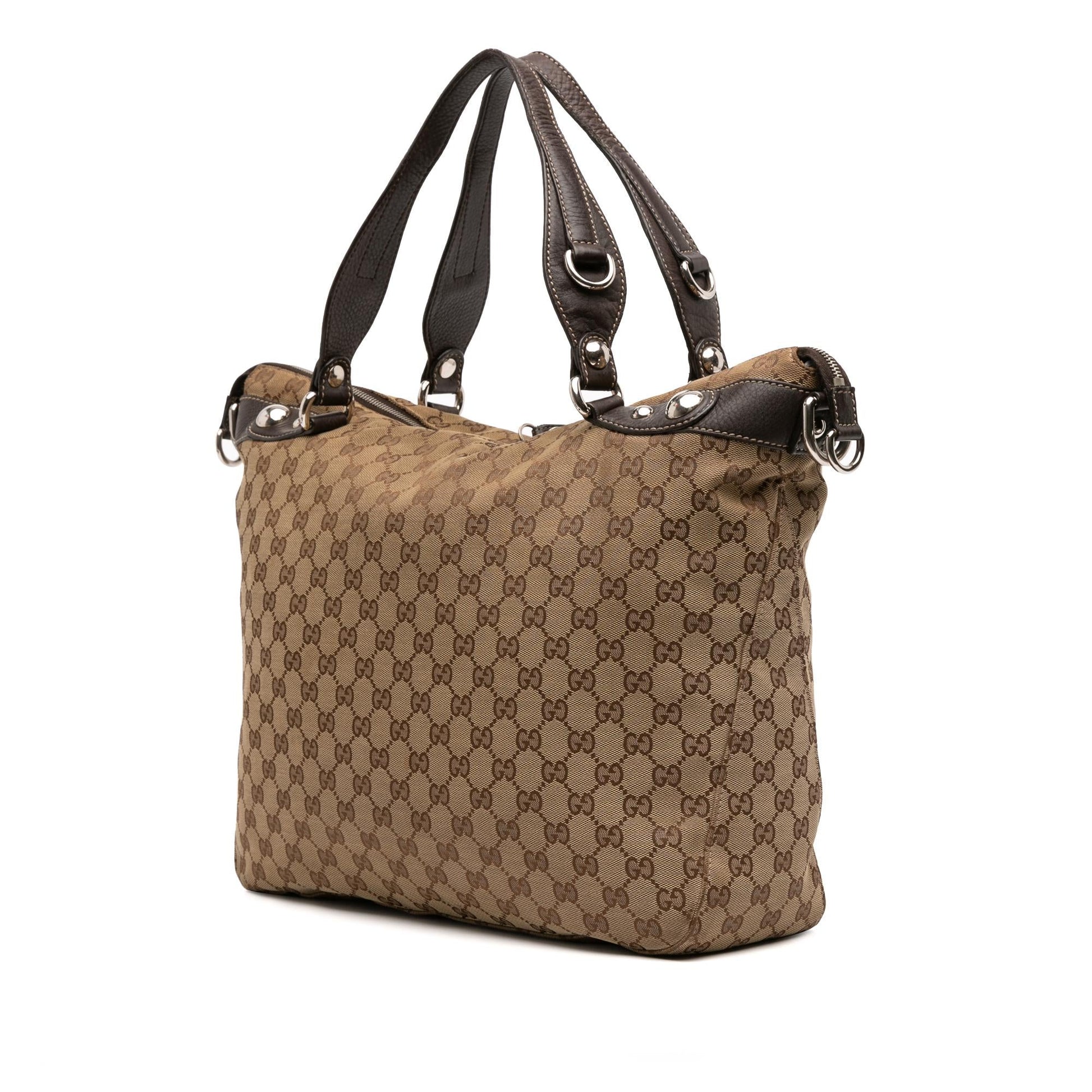 Gucci GG Icon Bit Canvas Large Travel Bag Satchel 4
