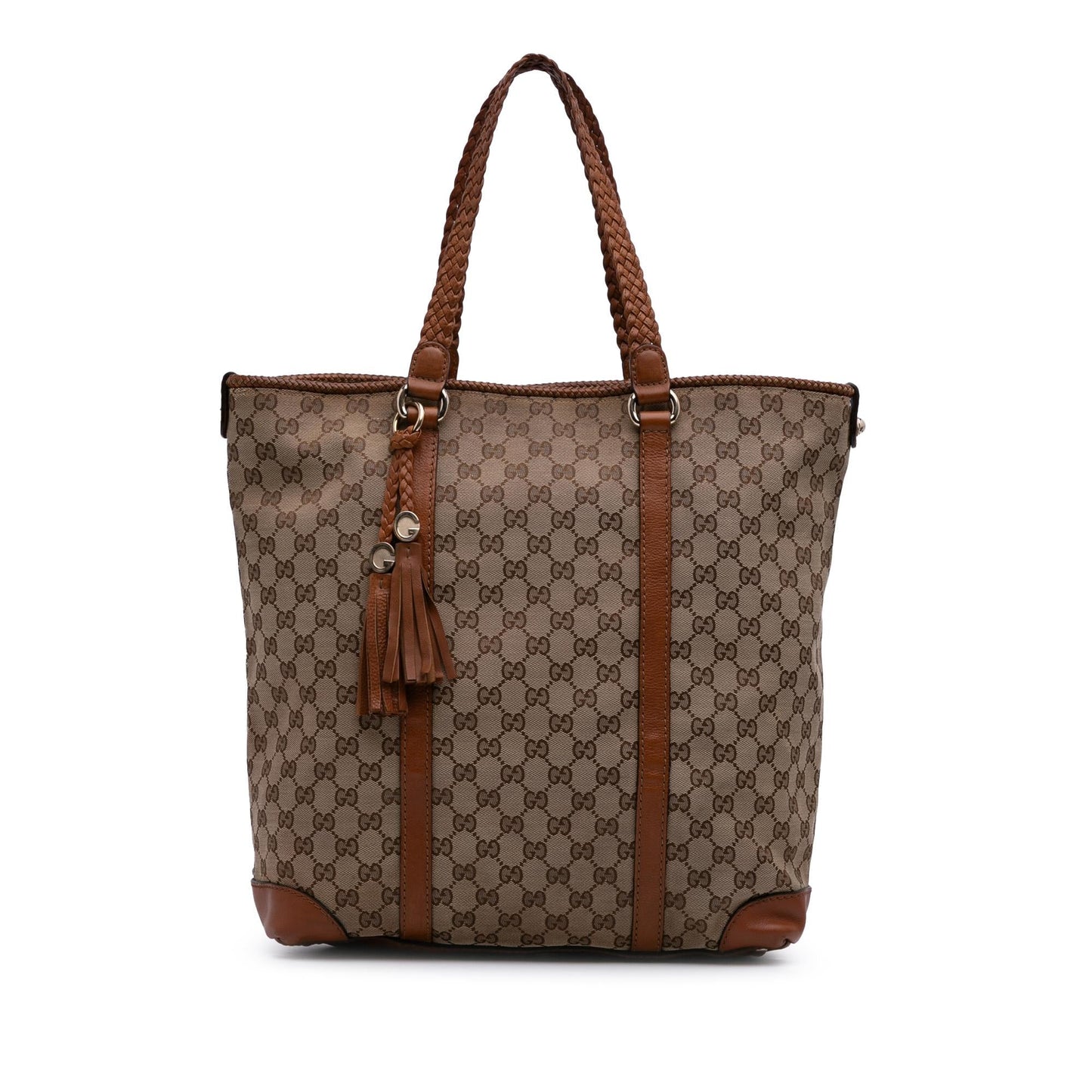 Gucci GG Marrakech Canvas Calf Brown Large Tote Bag