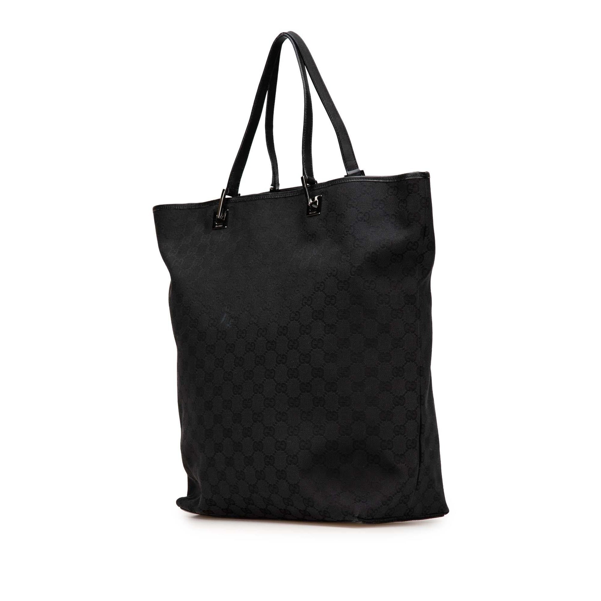 Gucci GG Shopper Canvas Black Large Tote Bag