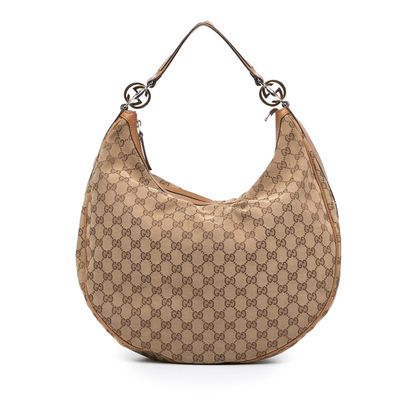 Gucci GG Twins Canvas Calf Brown Large Shoulder Bag