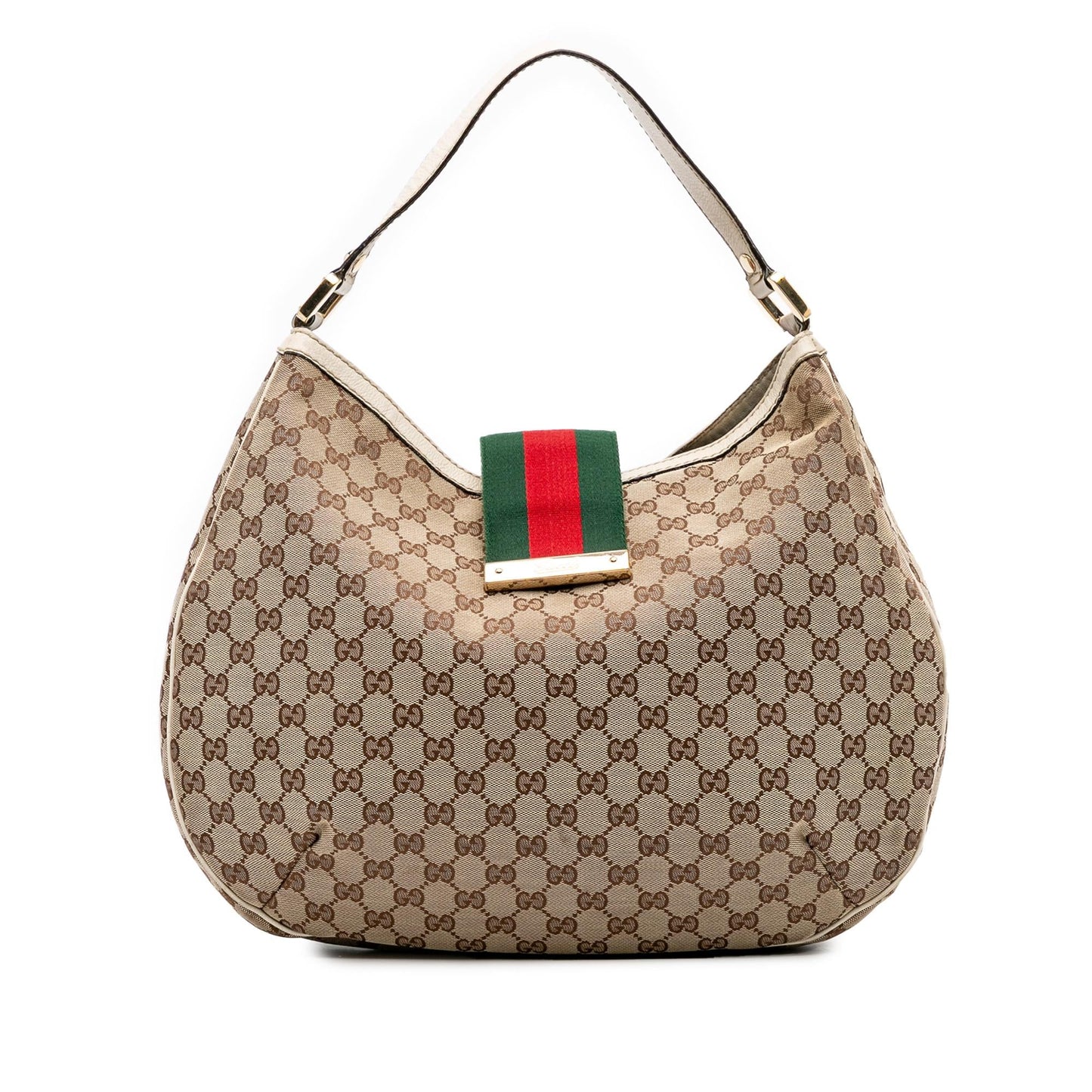 Gucci GG Web New Ladies Canvas Large Shoulder Bag