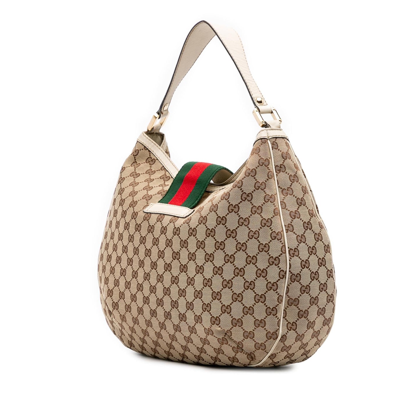 Gucci GG Web New Ladies Canvas Large Shoulder Bag