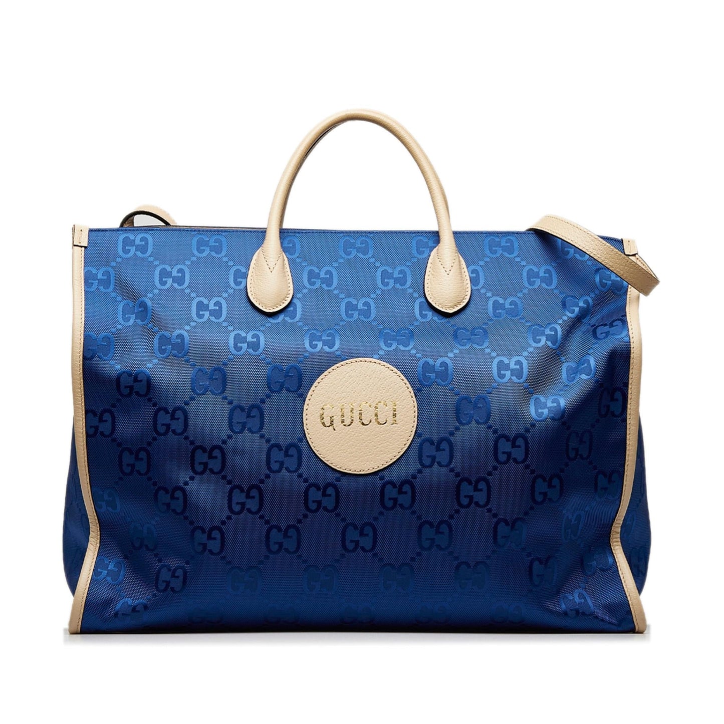 Gucci GG Off Grid SHG-NRXLL0 Nylon Calf White Blue Tote Bag