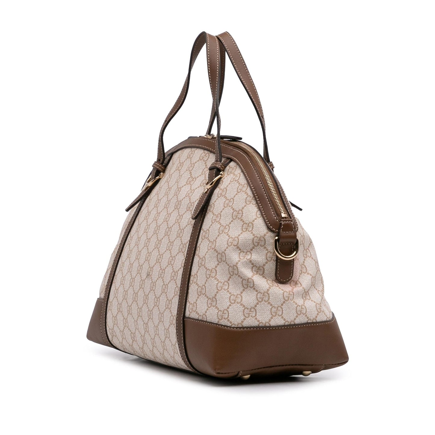 Gucci GG Supreme Nice Dome Canvas Calf Brown Large Satchel Bag Satchel 2