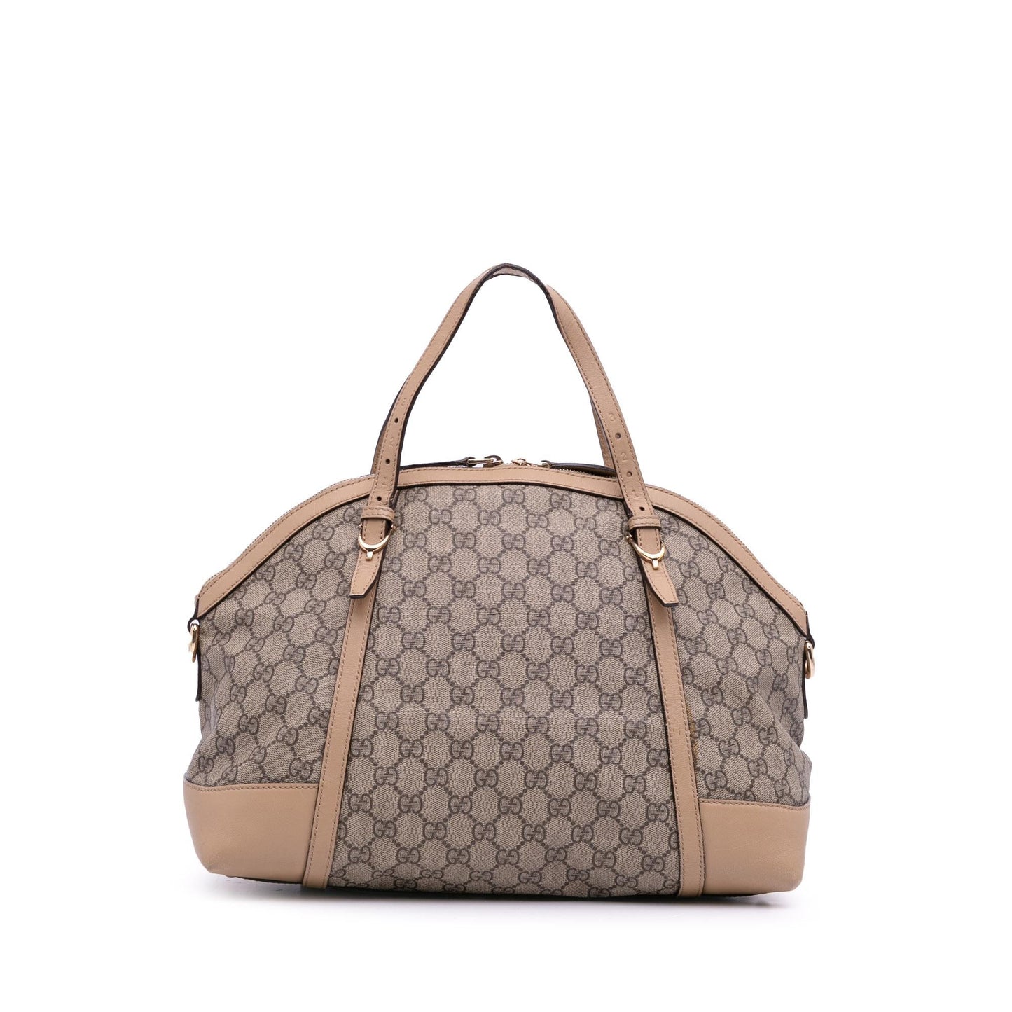 Gucci GG Supreme Nice Dome Canvas Brown Large Satchel Bag