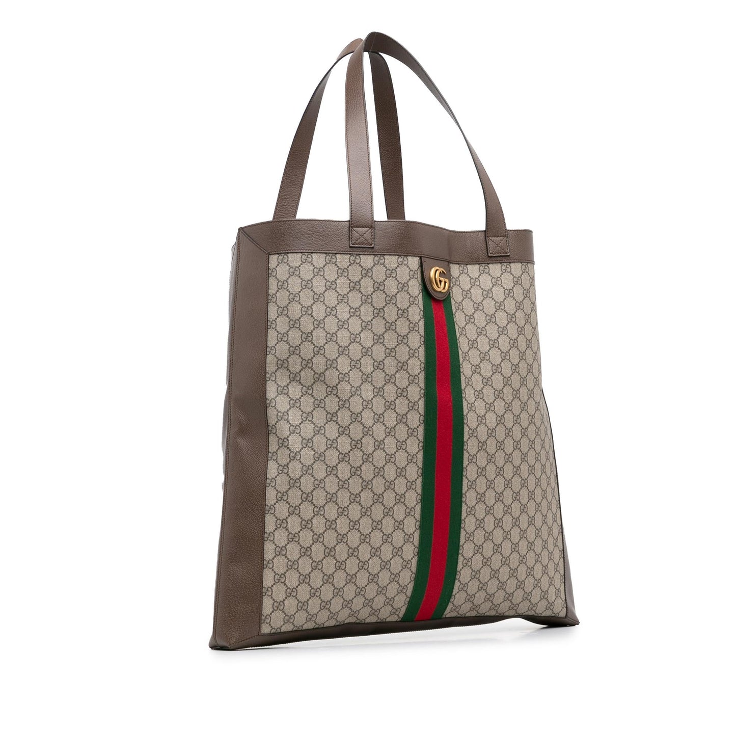 Gucci GG Supreme Ophidia SHG-PkvmIL Canvas Calf Brown Large Tote Bag