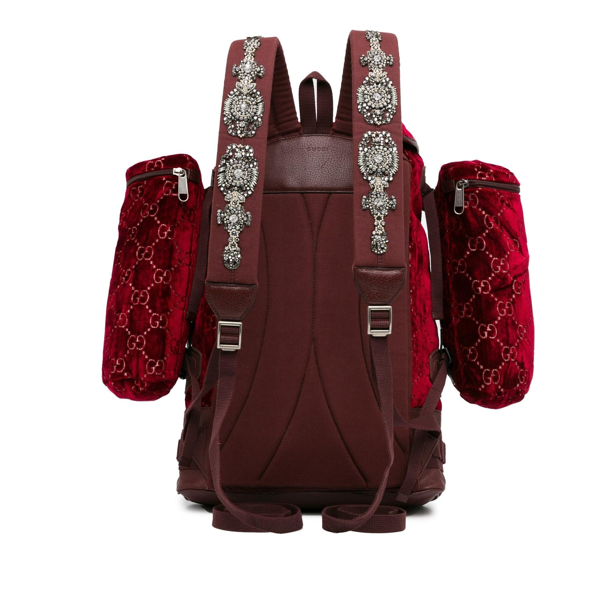 Gucci GG Velvet Heart Alpina Backpack Red Large Shg Gnwuln