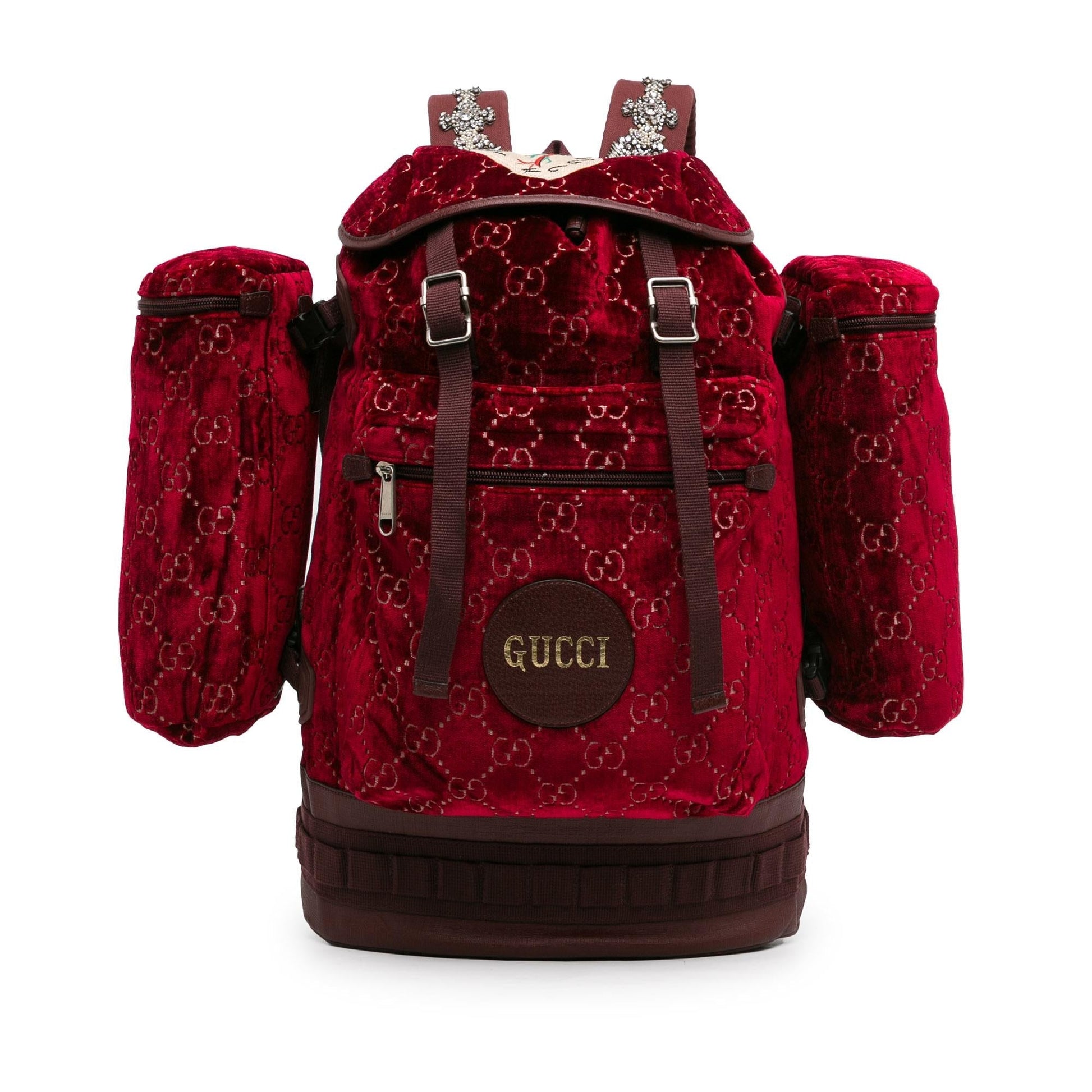 Gucci GG Velvet Heart Alpina Backpack Red Large Shg Eysju9