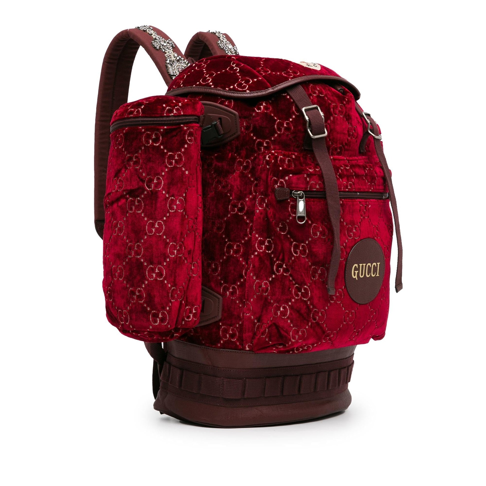 Gucci GG Velvet Heart Alpina Backpack Red Large Alpina Backpack
