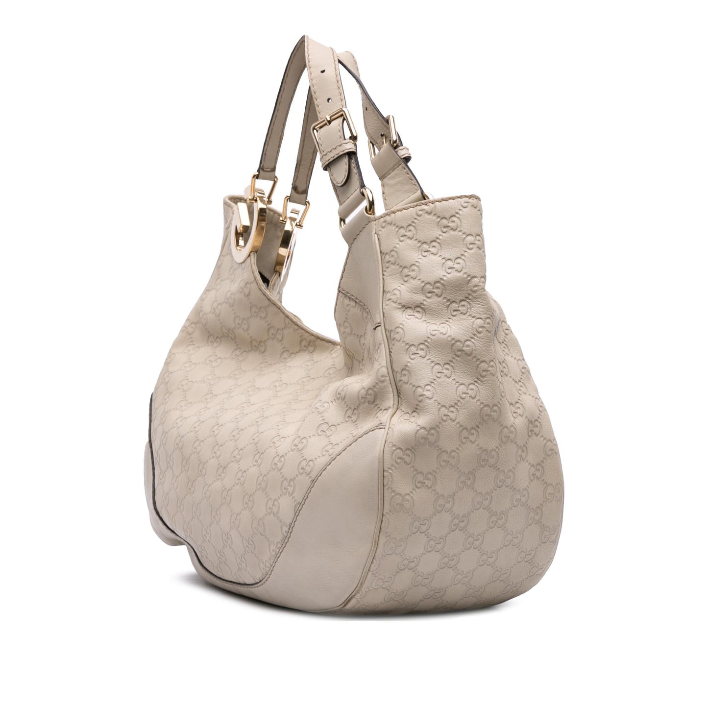 Gucci Guccissima Charlotte Calf White Large Tote Bag