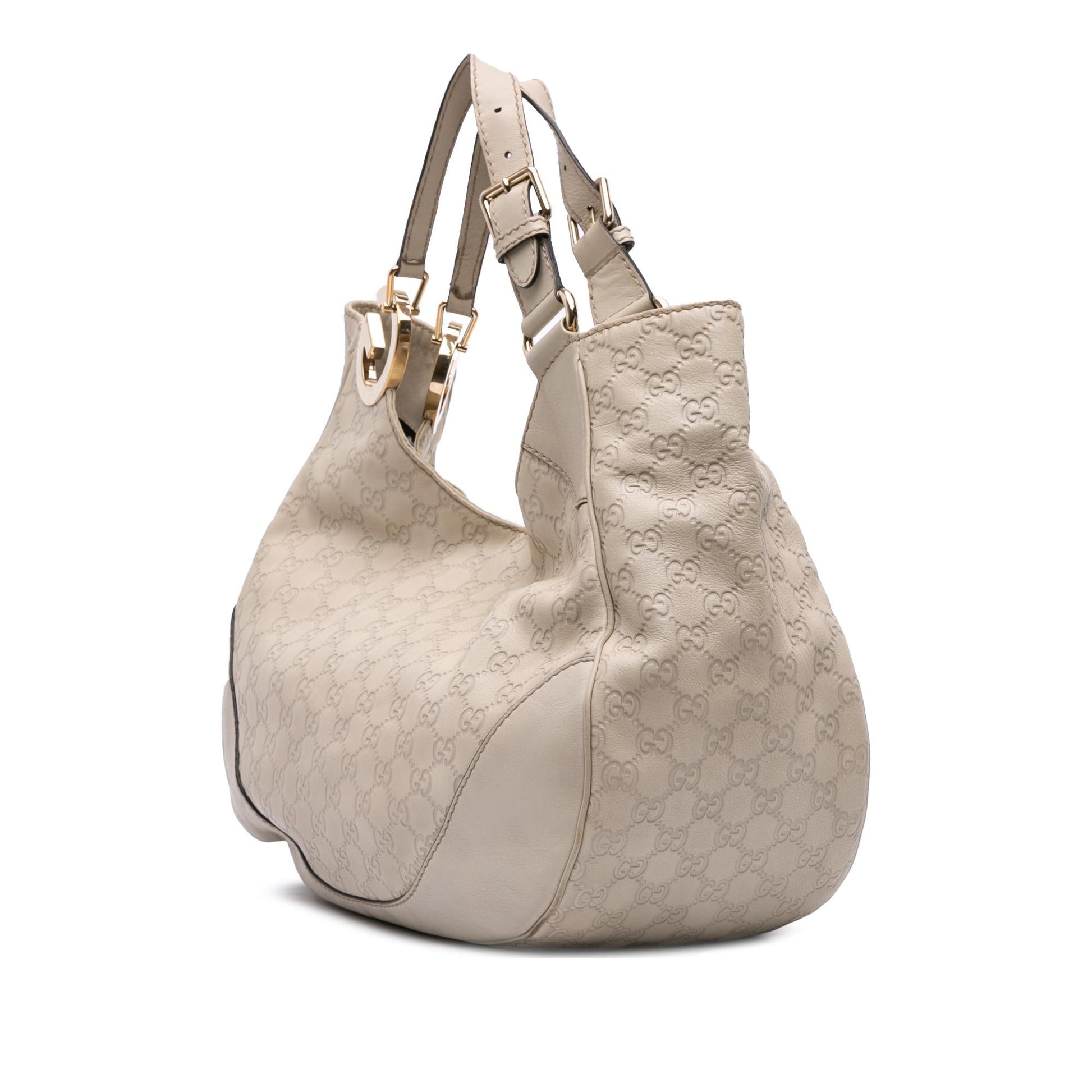 Gucci Guccissima Charlotte Calf White Large Tote Bag