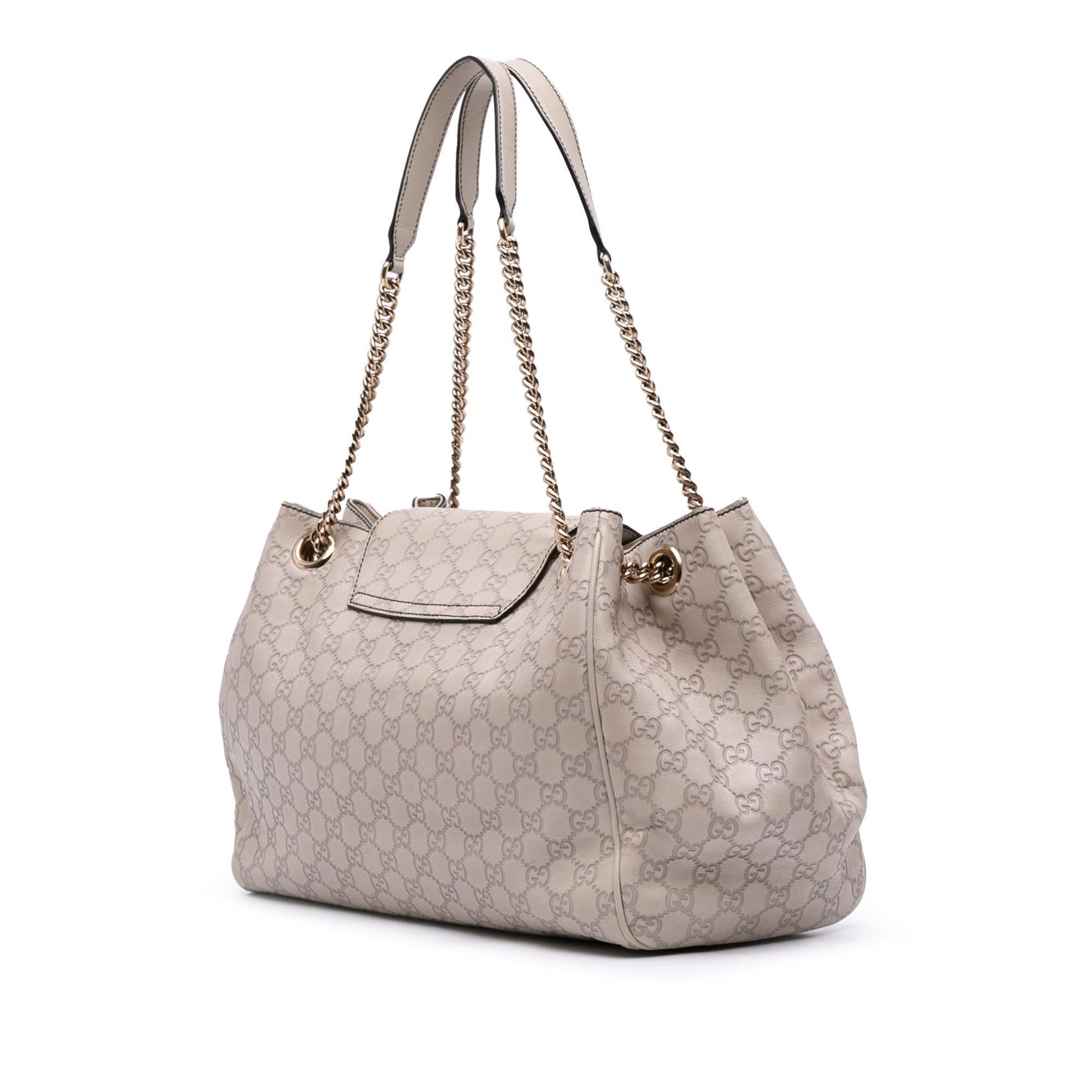 Gucci Guccissima Emily Calf Brown Large Chain Shoulder Bag Bag 3