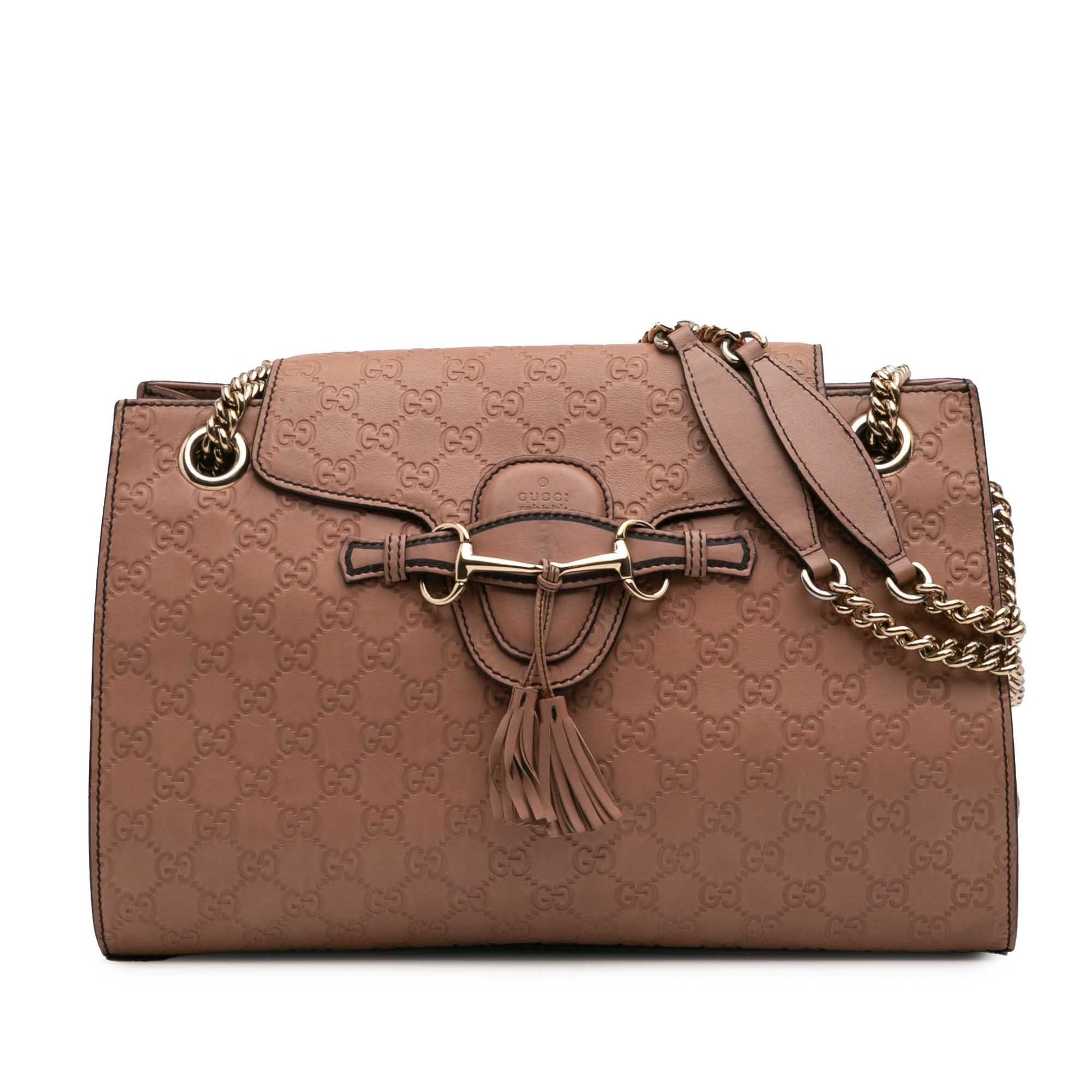 Gucci Guccissima Emily Calf Pink Large Shoulder Bag Bag 2