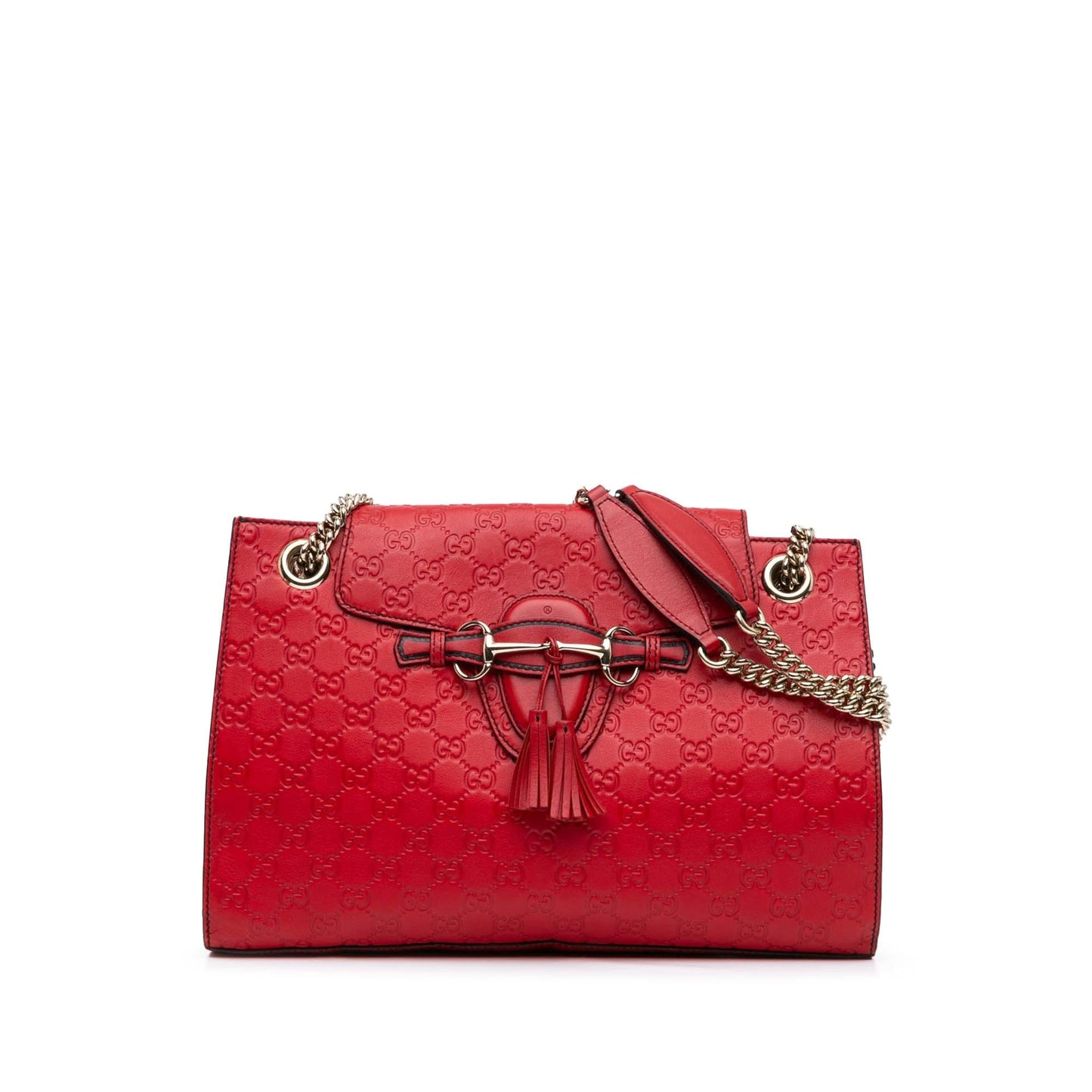 Gucci Guccissima Emily Calf Red Large Shoulder Bag Bag 3