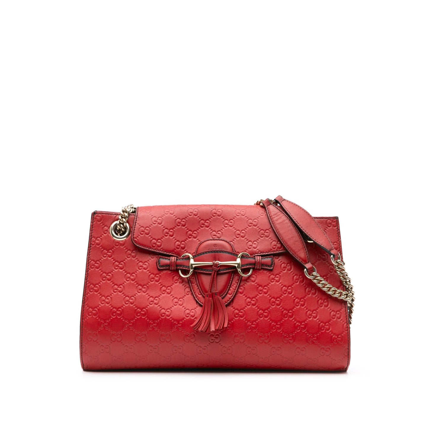 Gucci Guccissima Emily Calf Red Large Shoulder Bag Bag 4