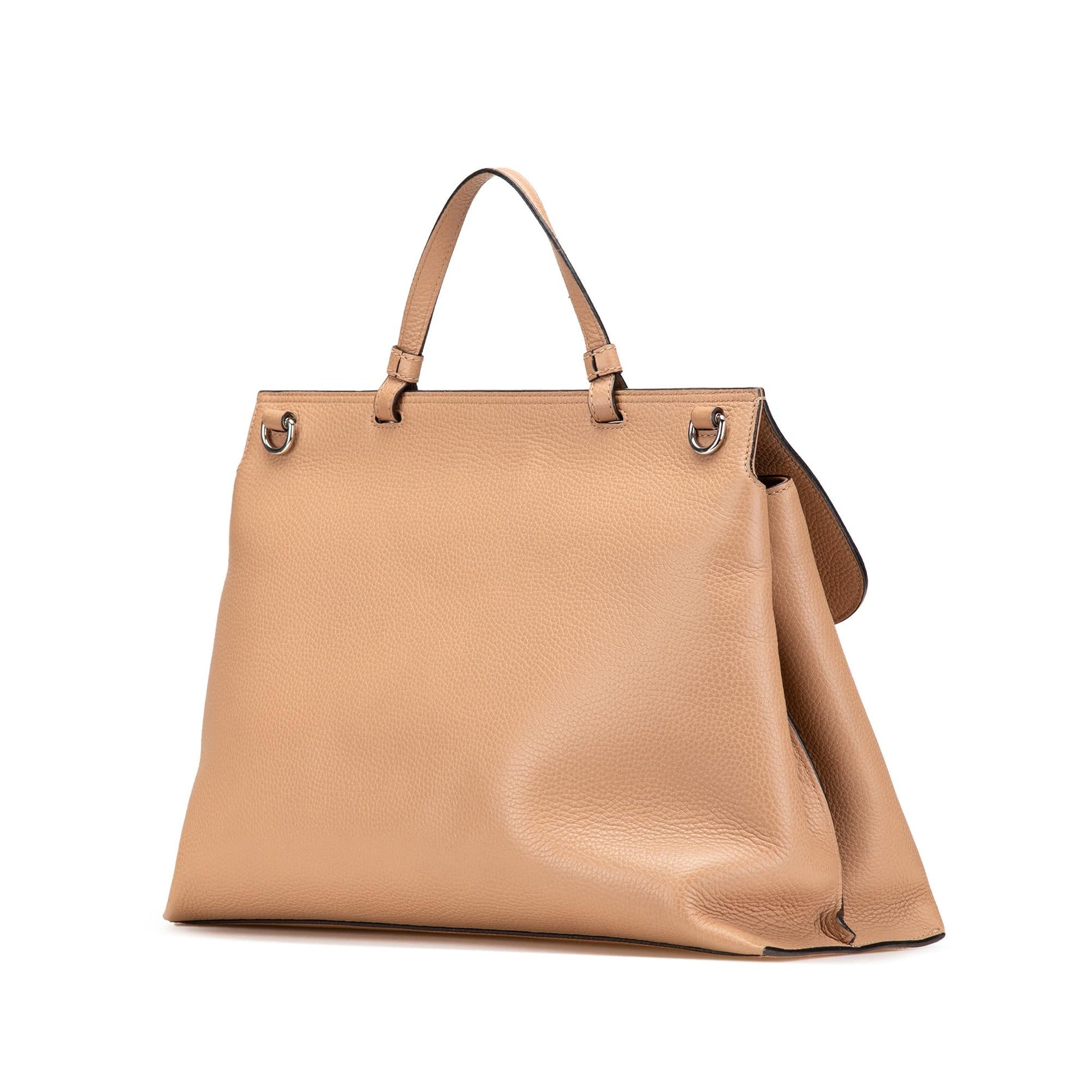 Gucci Bamboo Daily Leather Calf Brown Large Satchel Bag
