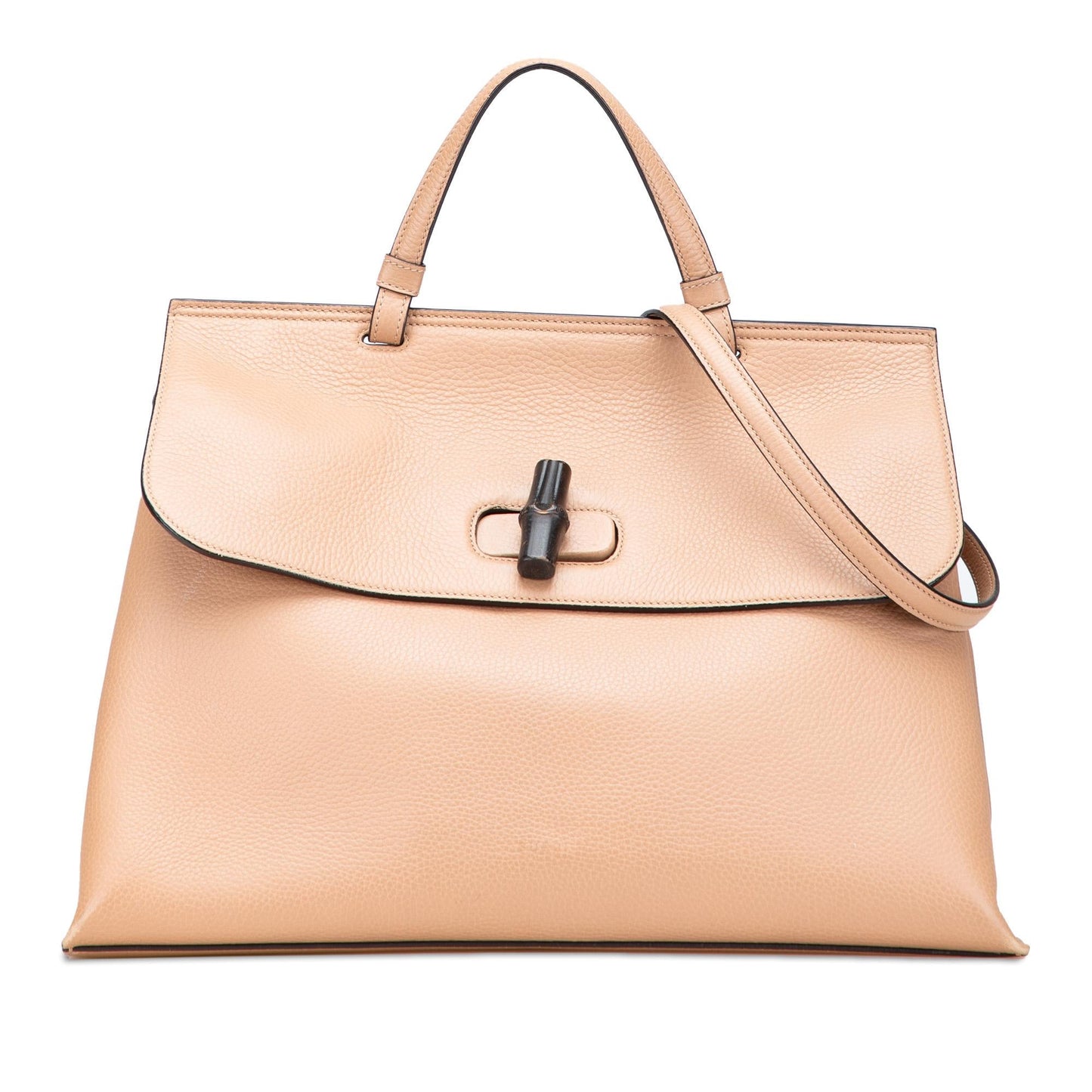 Gucci Bamboo Daily Leather Calf Brown Large Satchel Bag Satchel 3