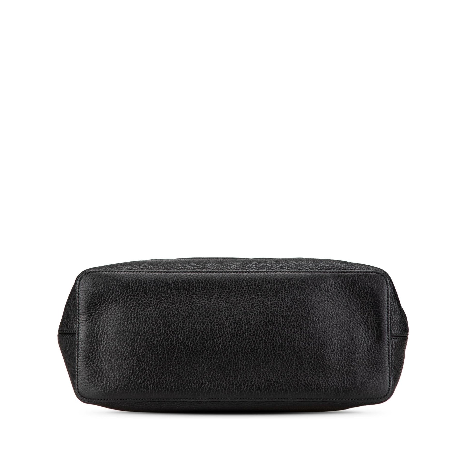 Gucci Soho Convertible Leather Calf Black Large Satchel Bag