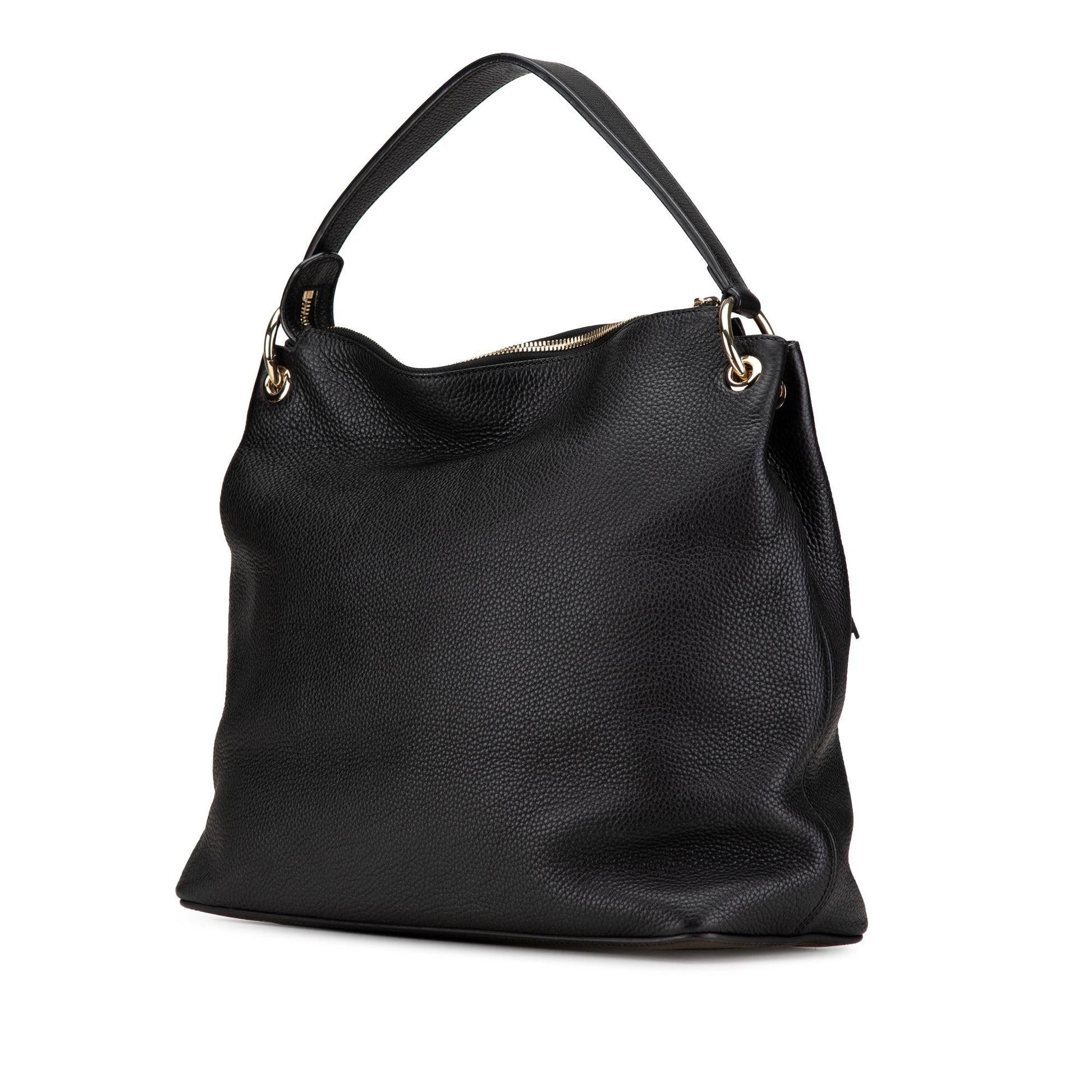 Gucci Soho Convertible Leather Calf Black Large Satchel Bag