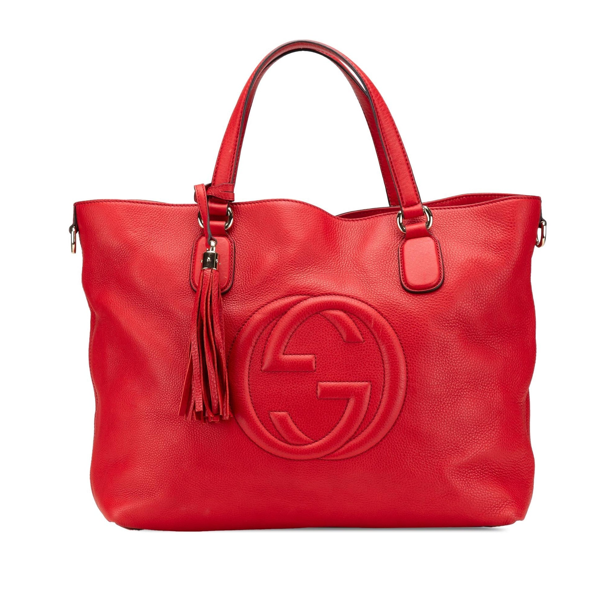 Gucci Soho Working Leather Calf Red Large Tote Bag