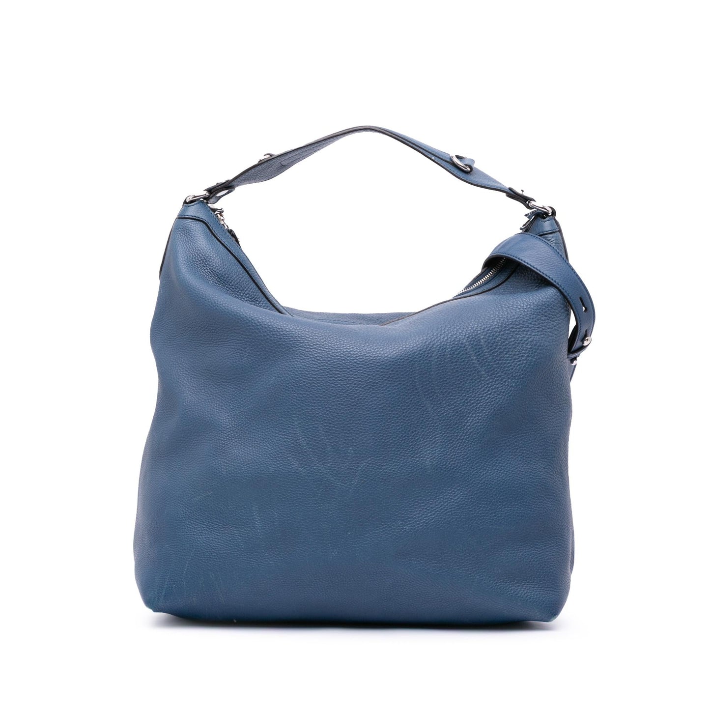 Gucci Pebbled Icon Bit Calf Calfskin Blue Large Satchel Bag