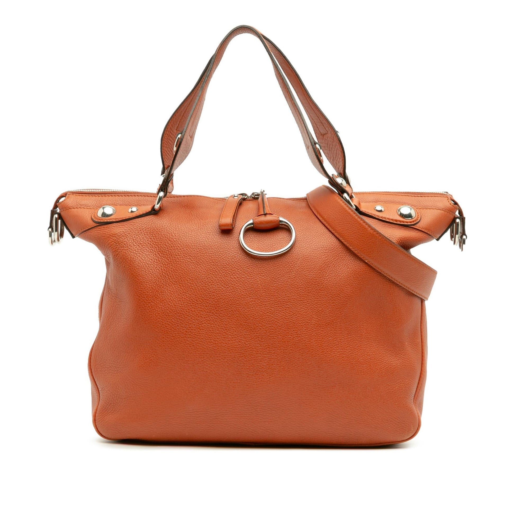 Gucci Pebbled Icon Bit Calfskin Large Travel Bag