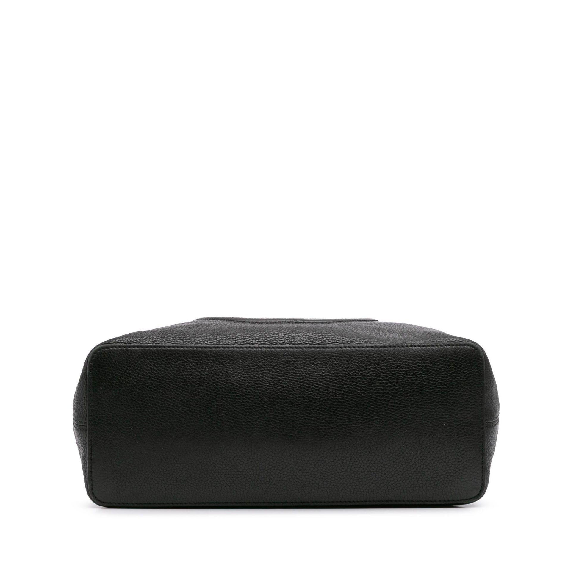 Gucci Pebbled Soho Convertible Calf Calfskin Black Large Satchel Bag