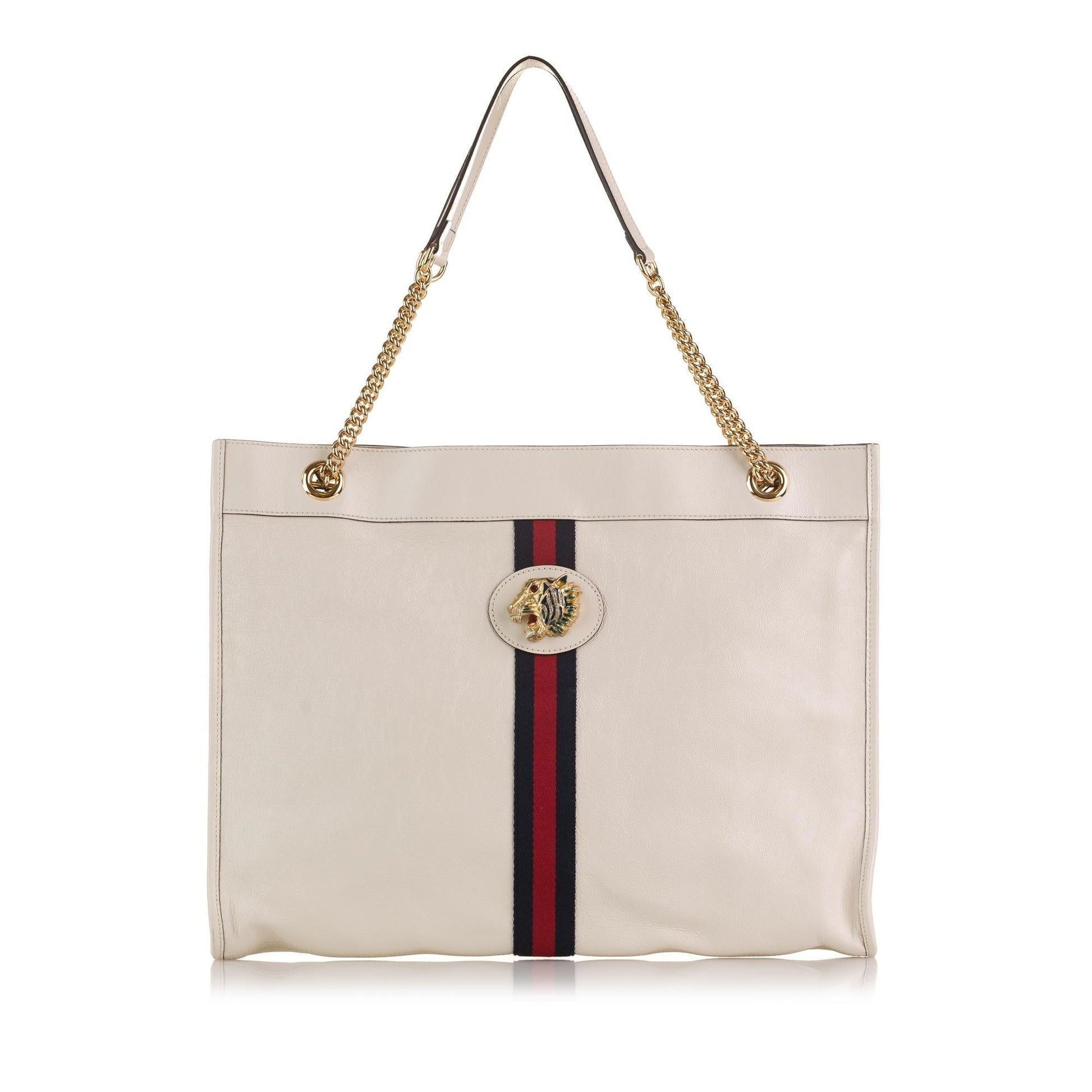 Gucci Rajah SHG-XKAdPj Calf White Large Tote Bag