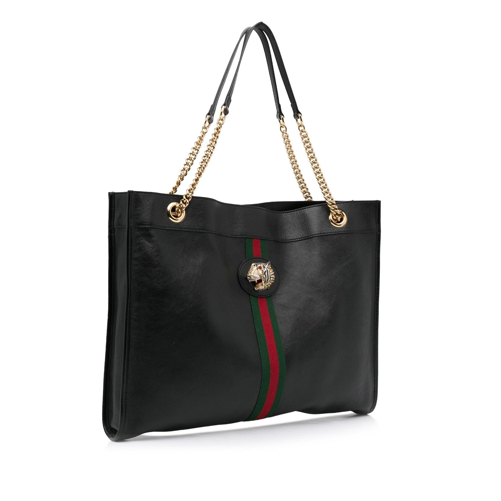 Gucci Rajah SHG-m6F26b Calf Black Large Tote Bag