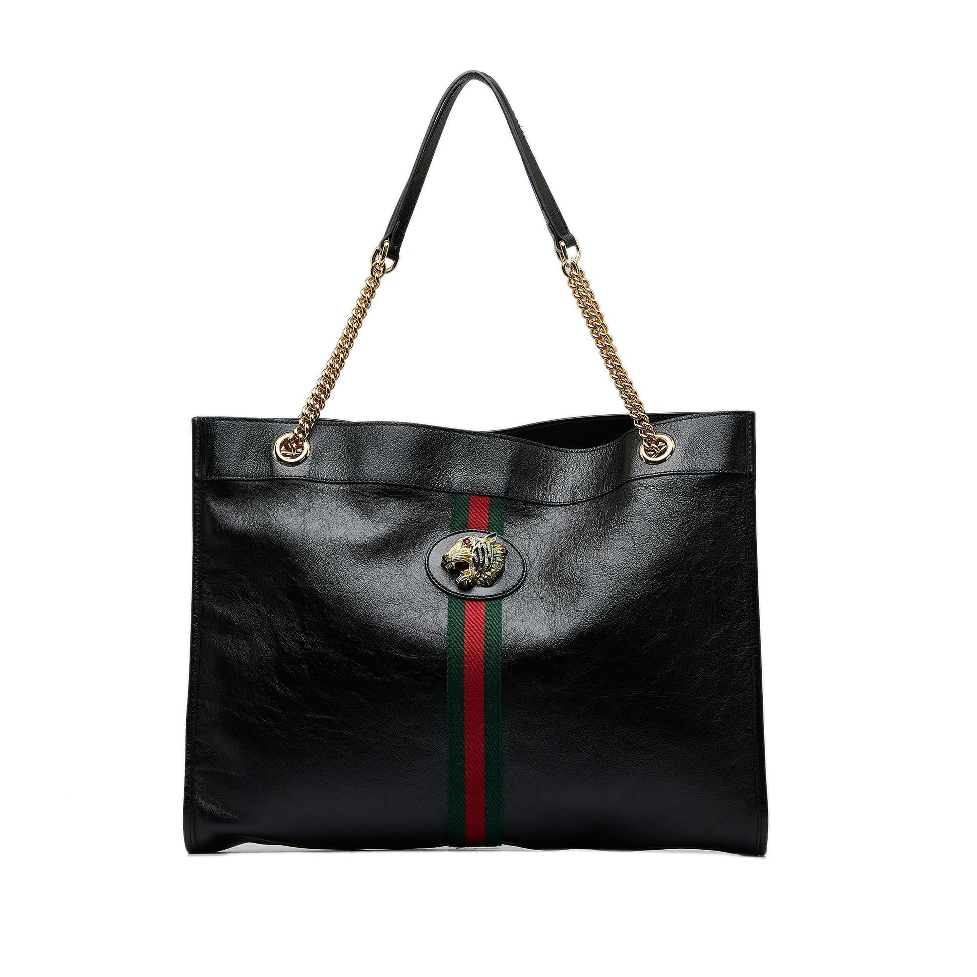 Gucci Rajah SHG-USREAG Calf Black Large Tote Bag
