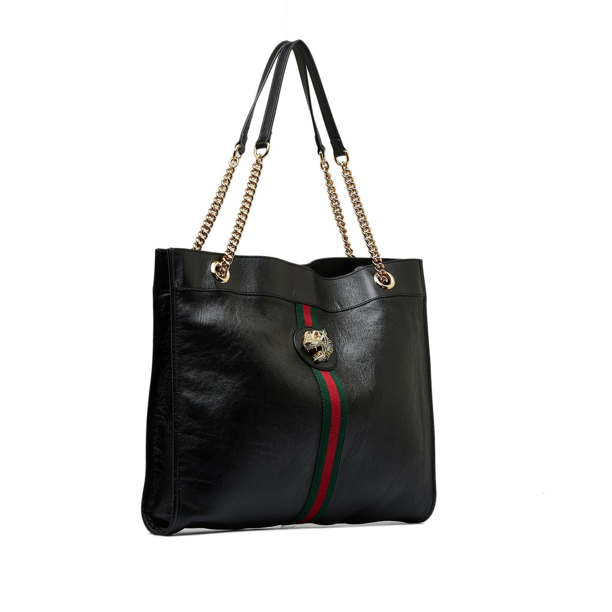 Gucci Rajah SHG-USREAG Calf Black Large Tote Bag