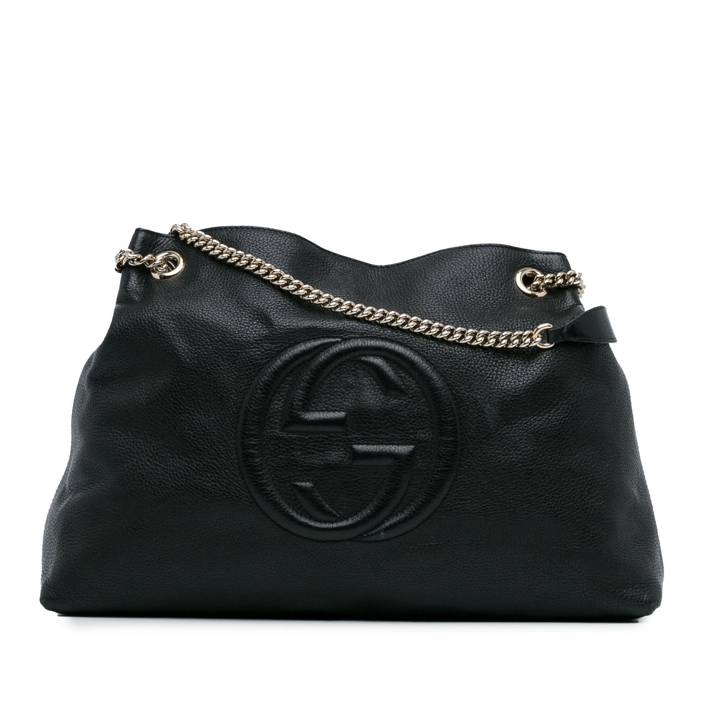 Gucci Soho SHG-F1X59X Calf Black Large Chain Tote Bag