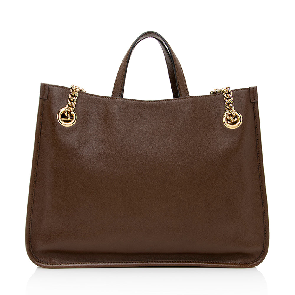 Gucci Horsebit SHF Leather Brown Medium Tote Bag