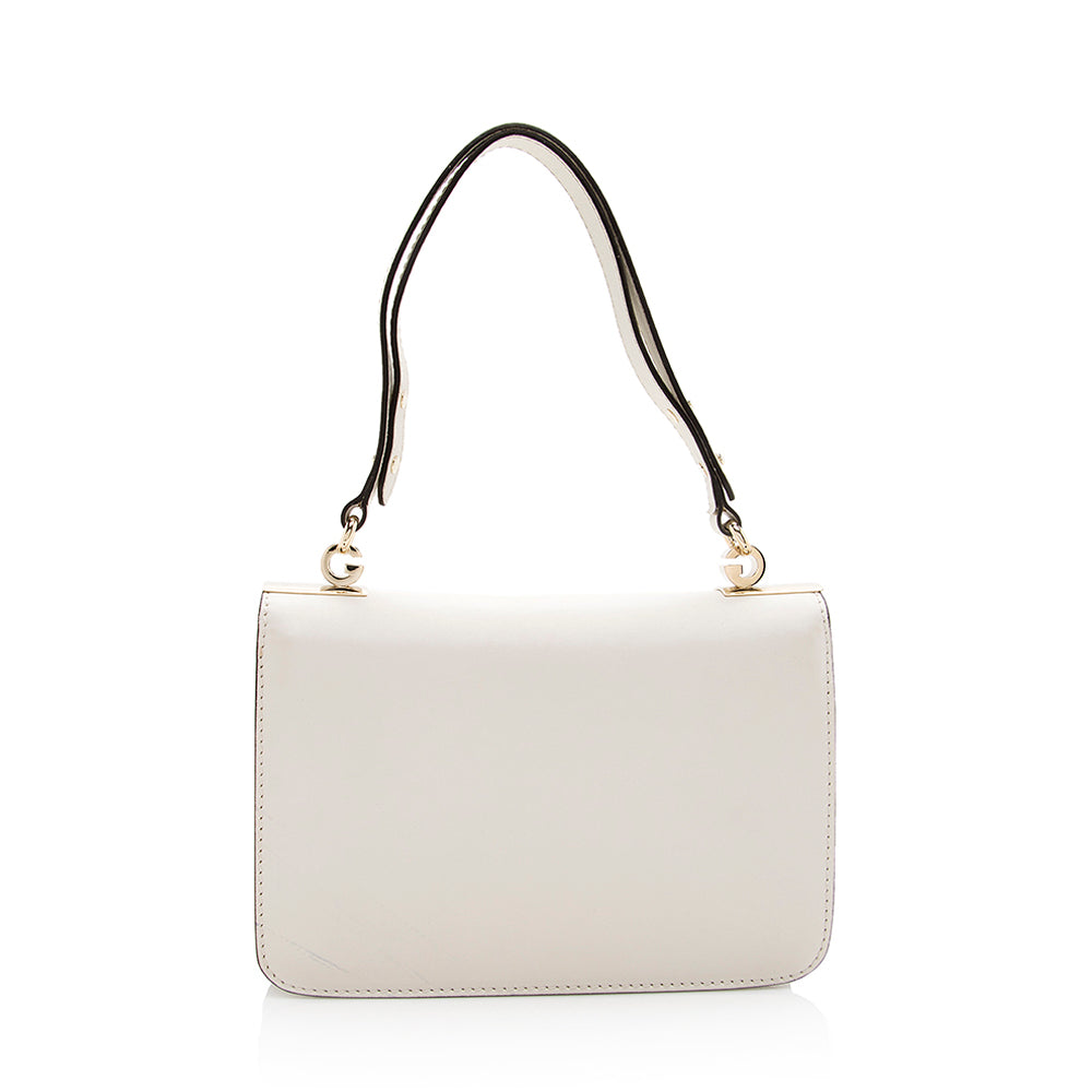 Gucci SHF Leather White Medium Flap Shoulder Bag