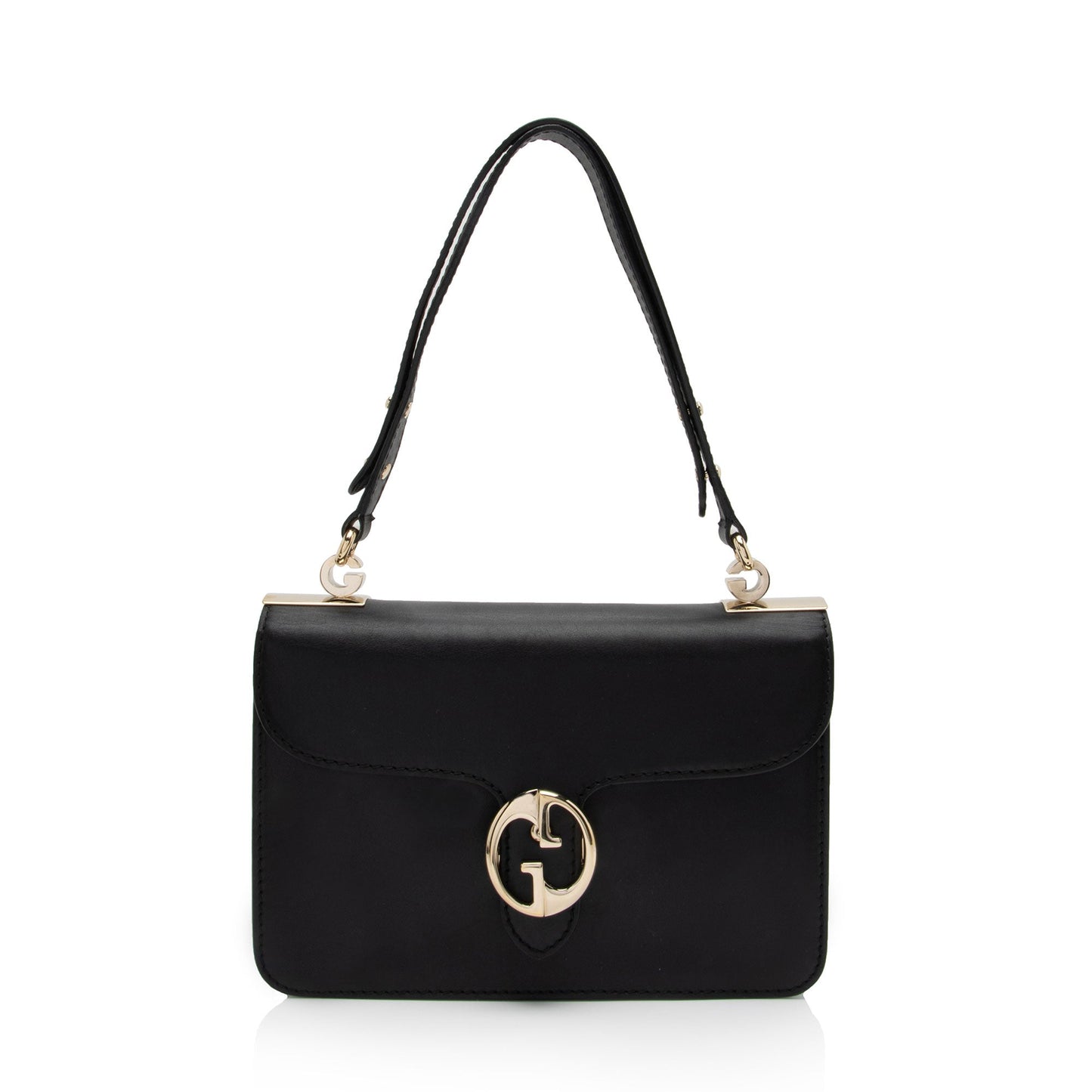 Gucci SHF-T6hZOI Leather Black Medium Flap Shoulder Bag