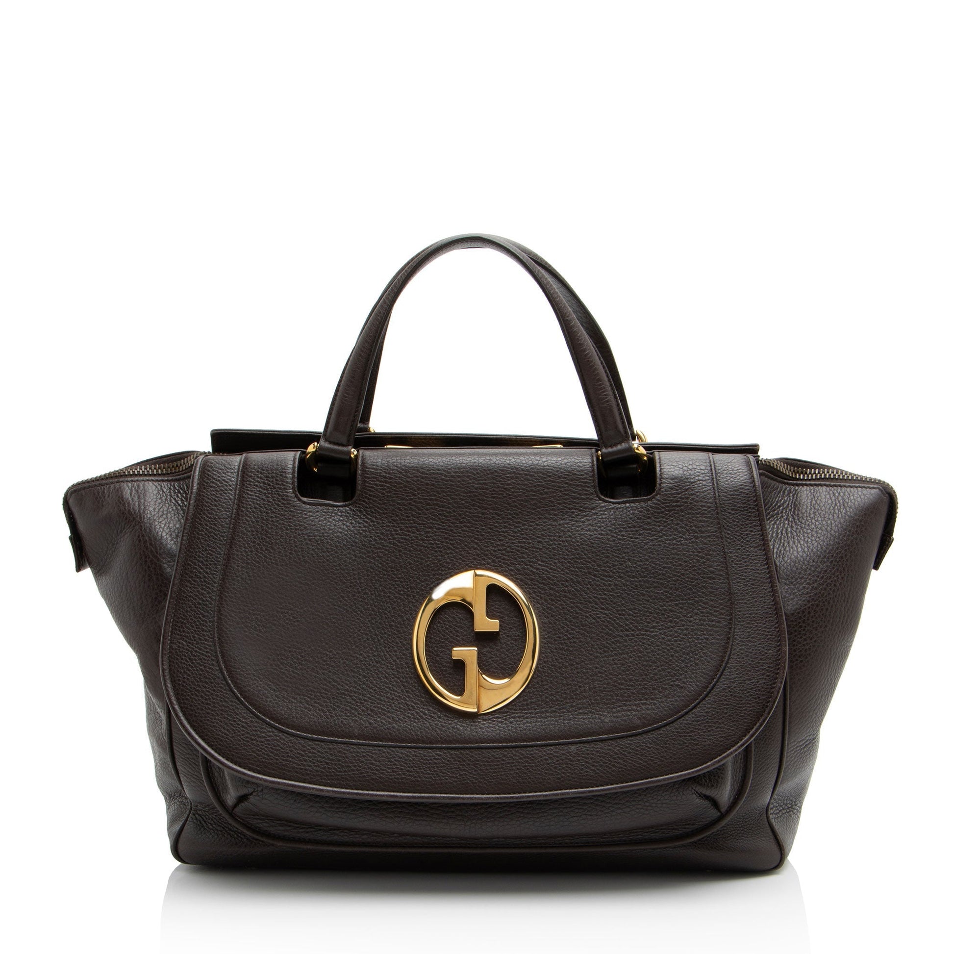 Gucci Leather Shf Wgqgd0 Brown Medium Tote Bag