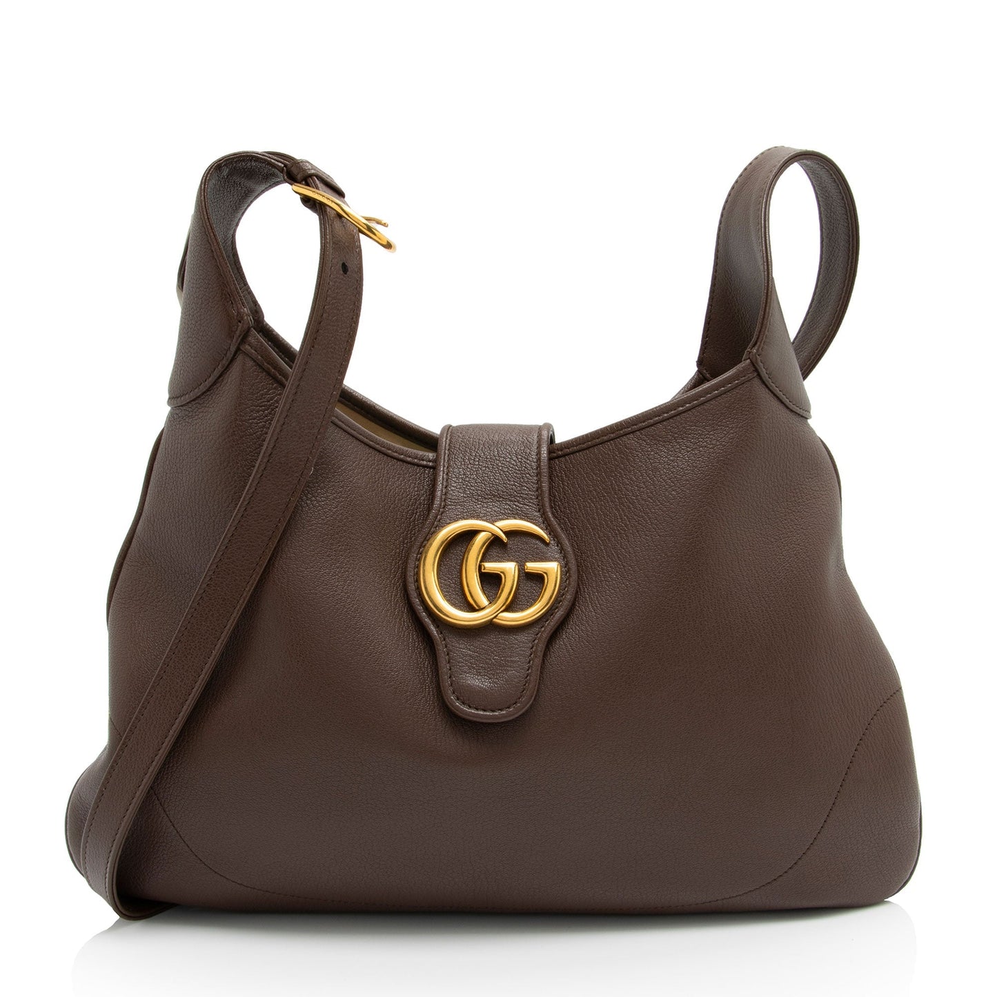 Gucci Aphrodite Leather Brown Medium Crossbody Bag