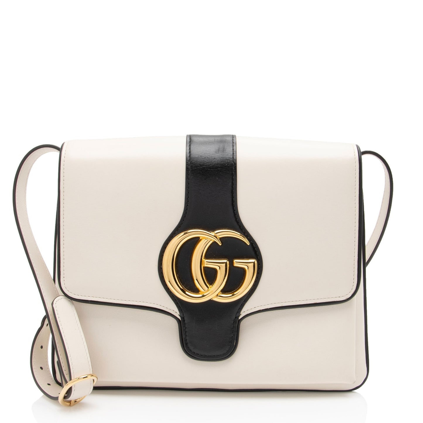 Gucci Arli Leather Black White Medium Crossbody Bag