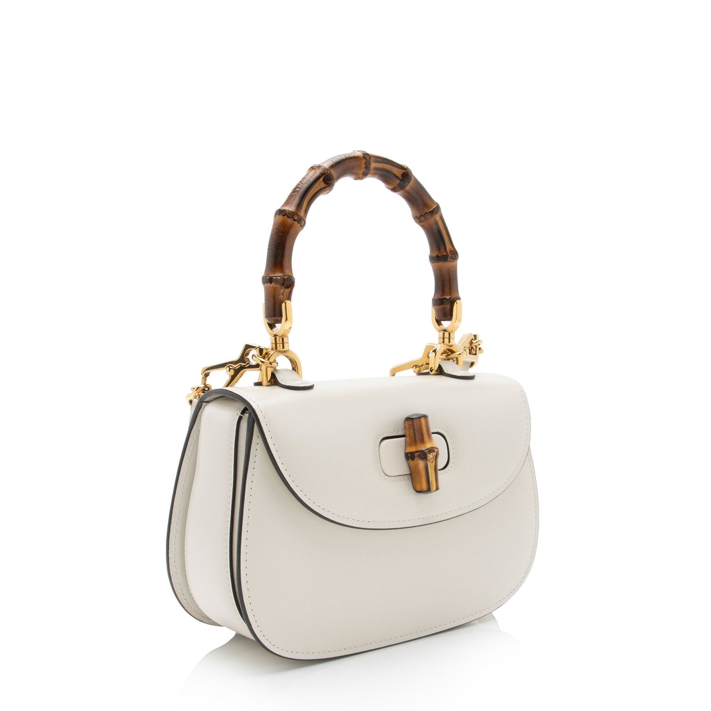 Gucci Bamboo Top Handle SHF-twXIoA Leather Nylon White Small Satchel Bag