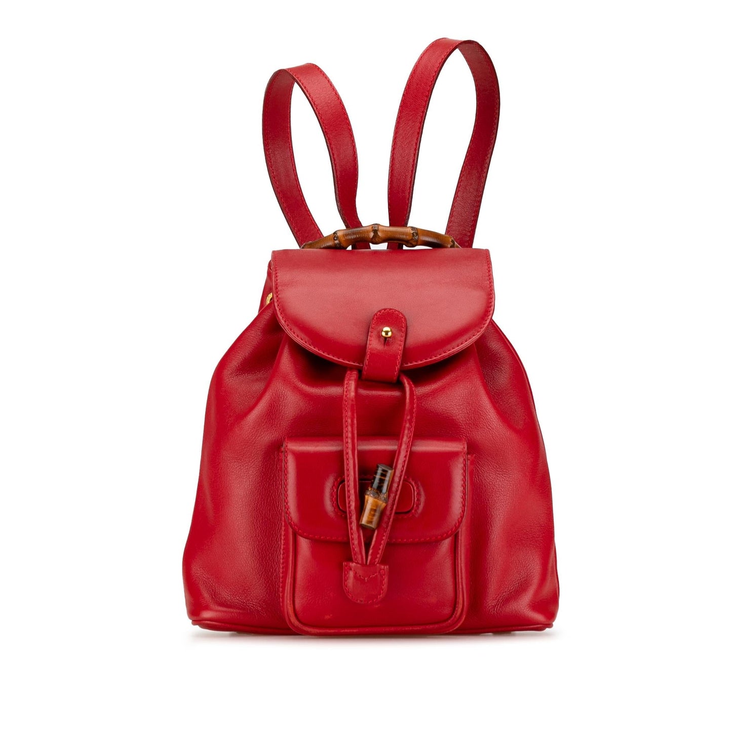 Gucci Bamboo Backpack SHG-fiLvNL Leather Calf Red