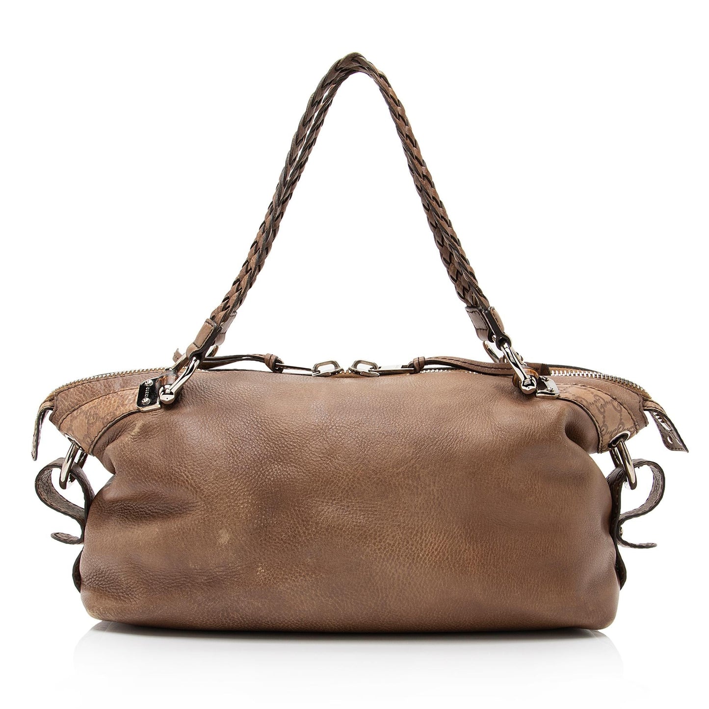 Gucci Bamboo Bar SHF Leather Brown Large Tote Bag